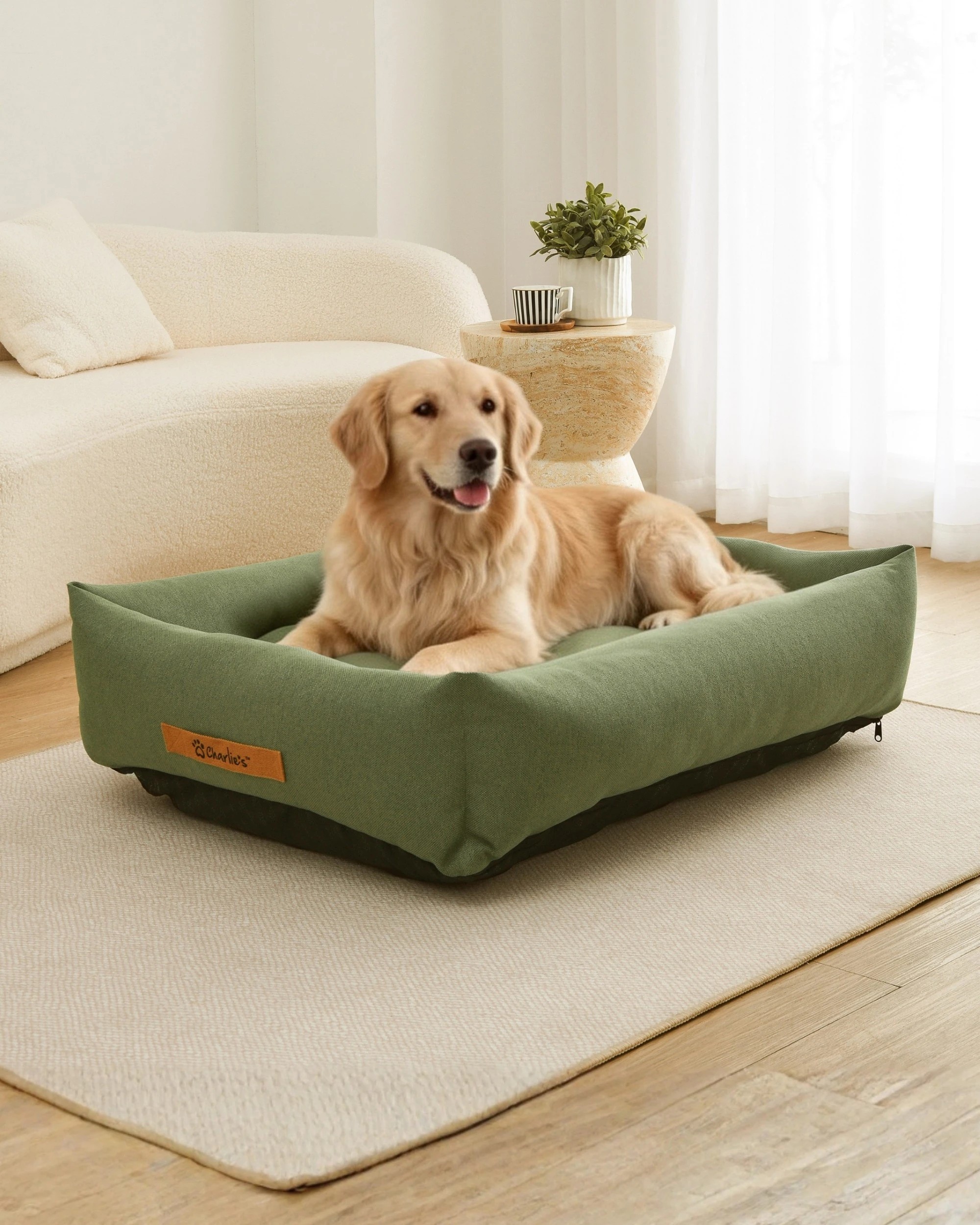 7 Charlie's Brooksy Woven Dog Bed Large - Olive, 7 of 10