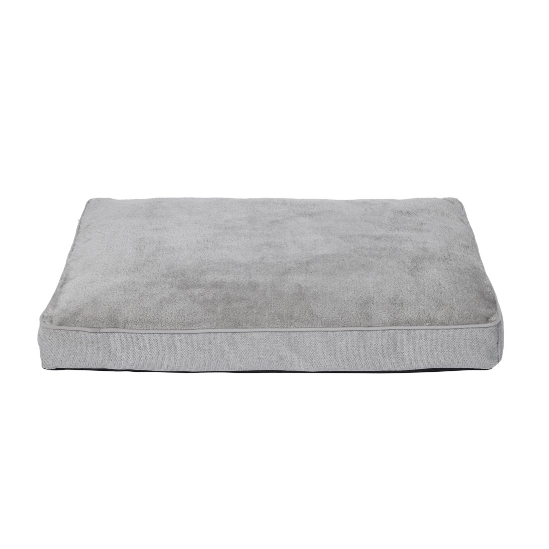 2 Pet Bed Rectangle Plush Top - Large, Grey, 2 of 7