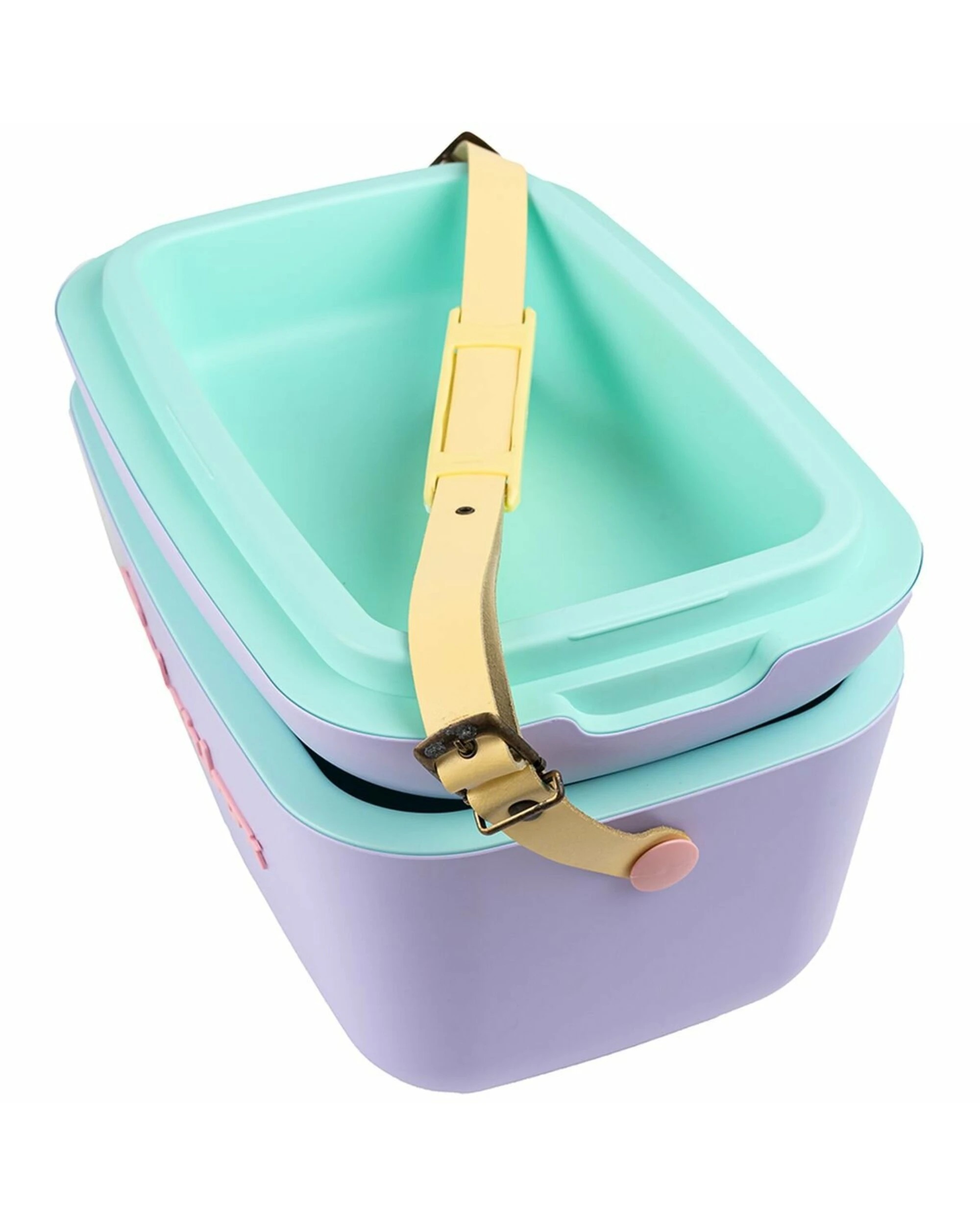 4 Polarbox Rainbow 12L Cooler Lilac with Yellow Strap and Rose Logo & Rivet, 4 of 4