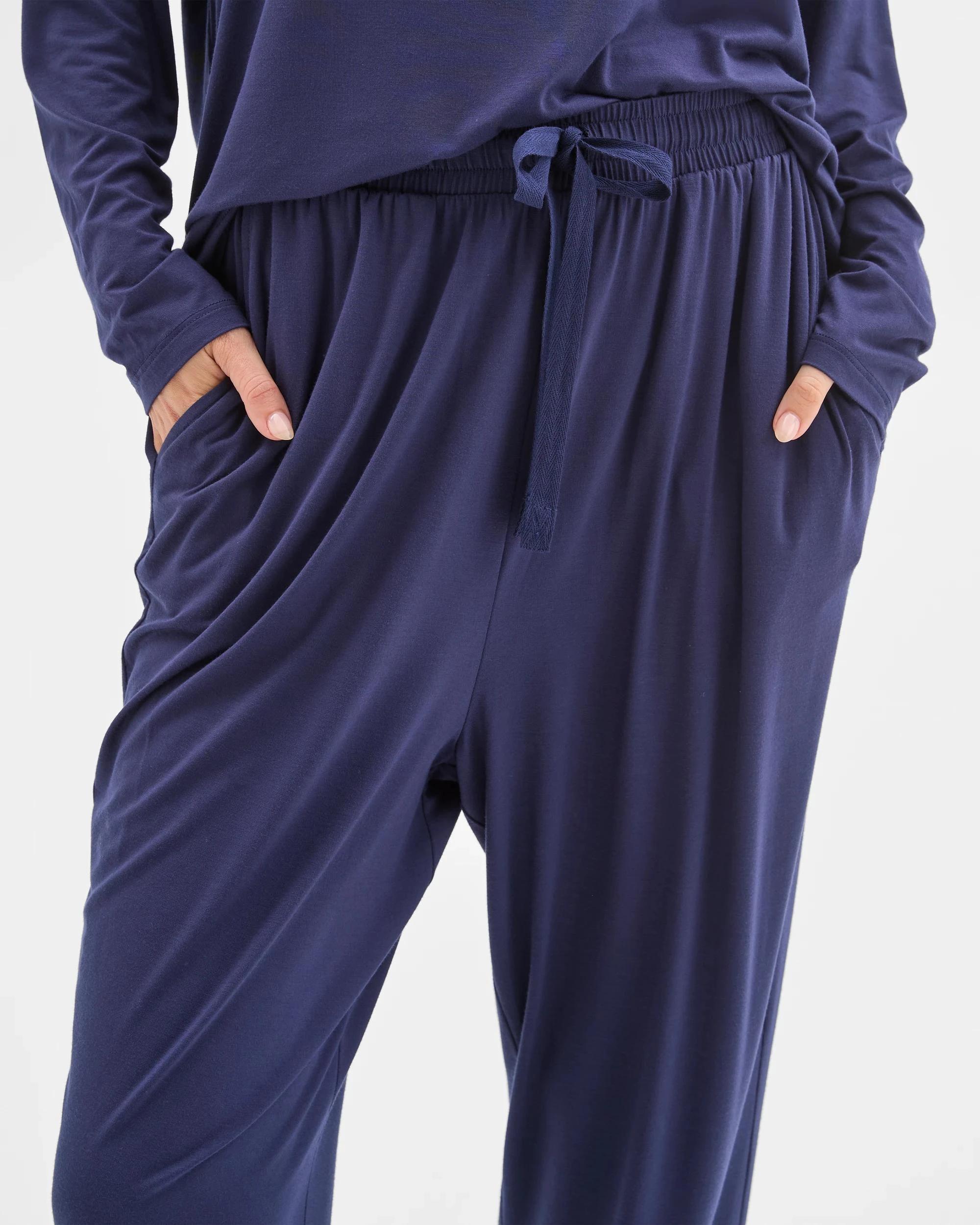 4 Target Soft Comfort Bamboo Sleep Jogger Pants NAVY BLUE, 4 of 5