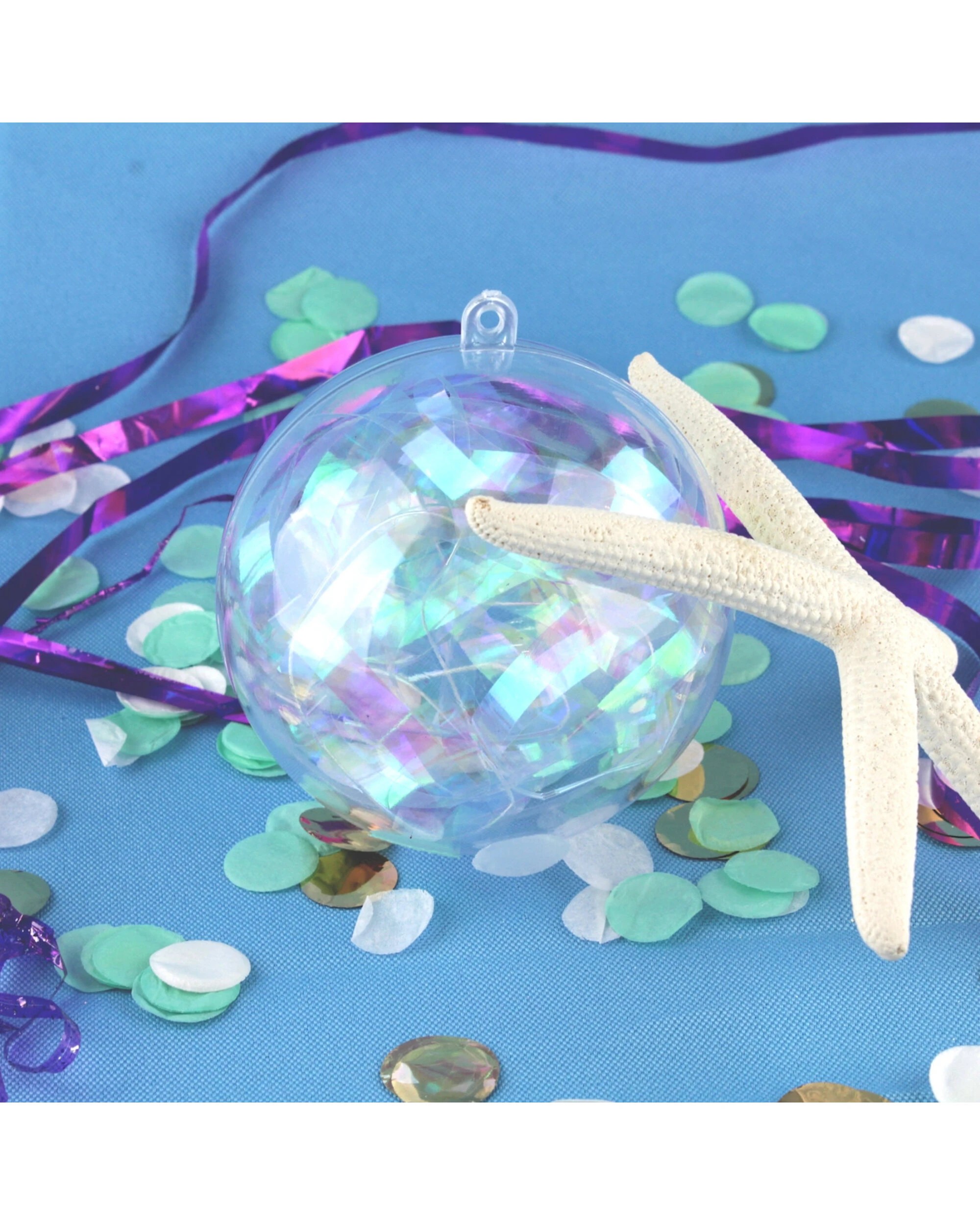 2 Partyrama Clear Plastic Fillable Bauble 8cm, 2 of 5