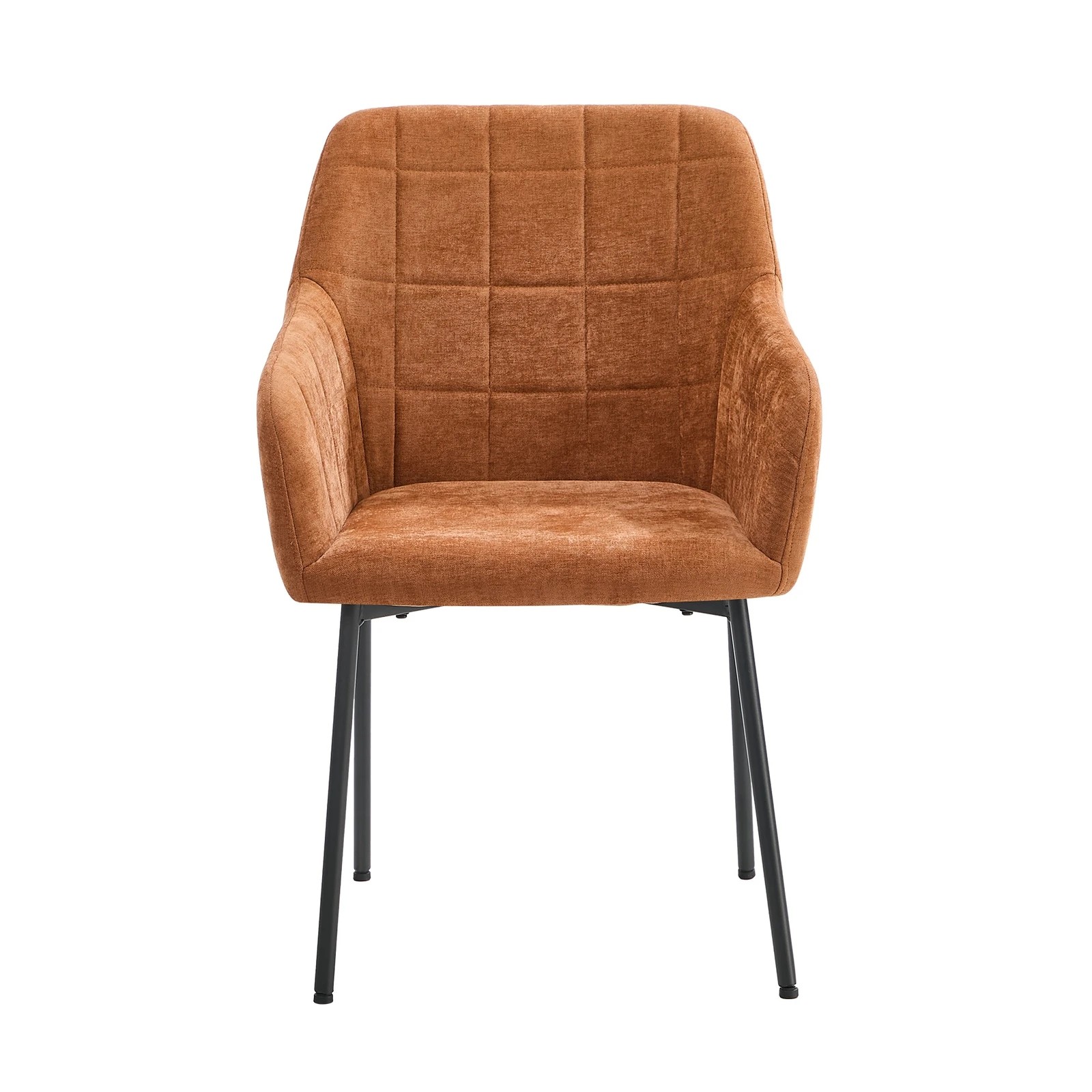 8 Oikiture 6x Dining Chairs Kitchen Accent Armchairs Chenille Fabric - Orange, 8 of 10