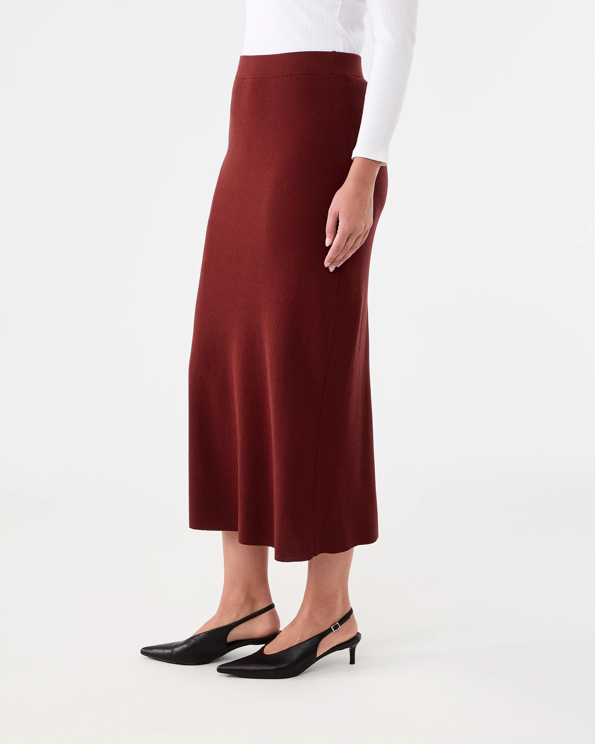 2 Rib Knit Skirt Burnt Rust, 2 of 5
