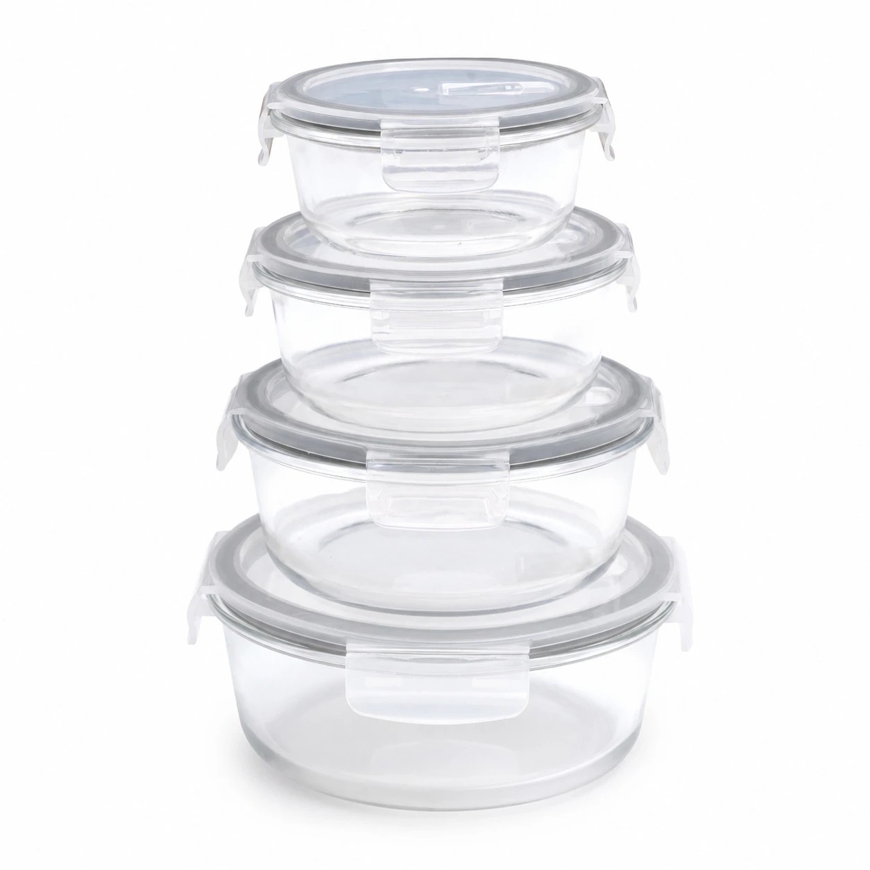 2 4 Piece Pyrex Glass Food Storage Round Set with Vents, 2 of 3