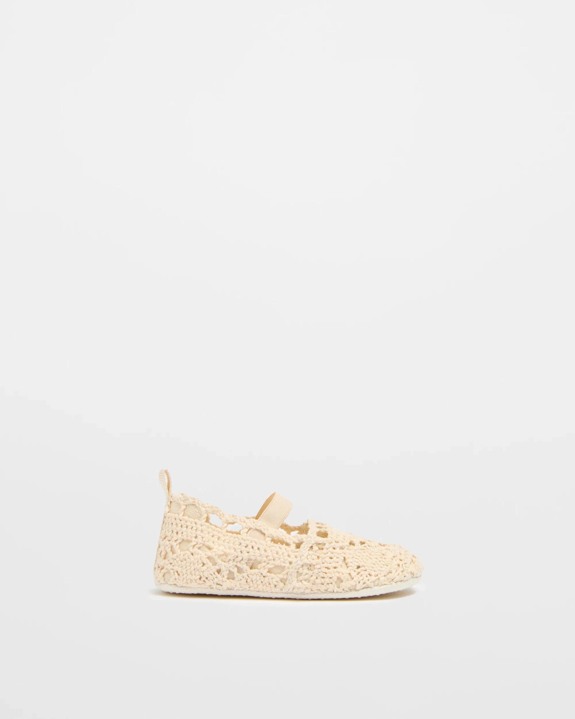 1 Target Baby Girls Pre-Walker Crochet Ballet Flat NATURAL, 1 of 3