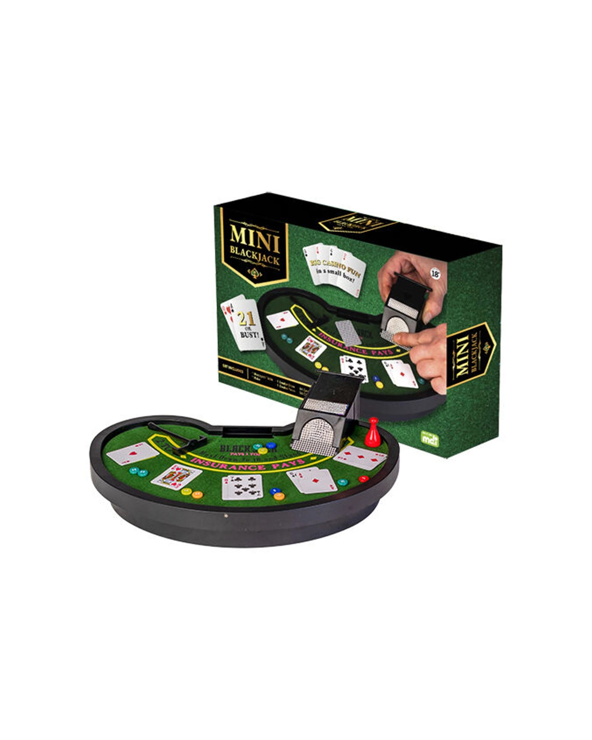 1 MDI Mini Table Card Game Blackjack Party Set - Green, 1 of 1
