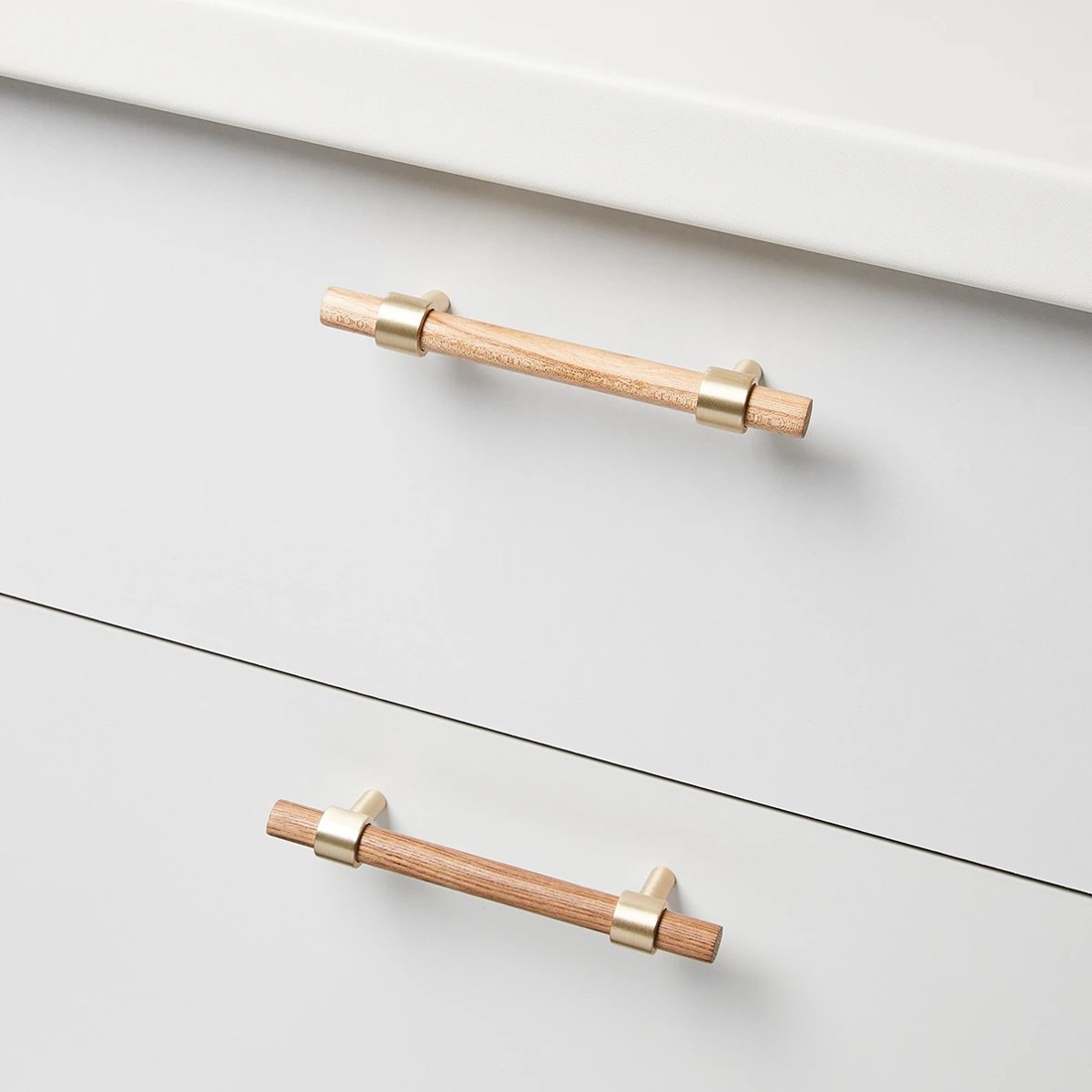 1 2 Pack Large Oak and Gold Look Handles, 1 of 6