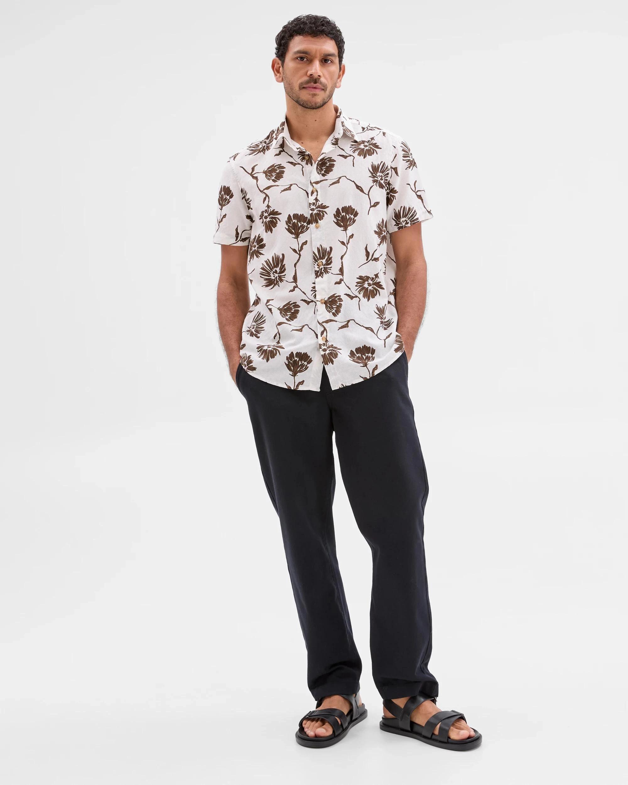 2 Target Australian Cotton Short Sleeve Floral Print Shirt STONE FLORAL, 2 of 5