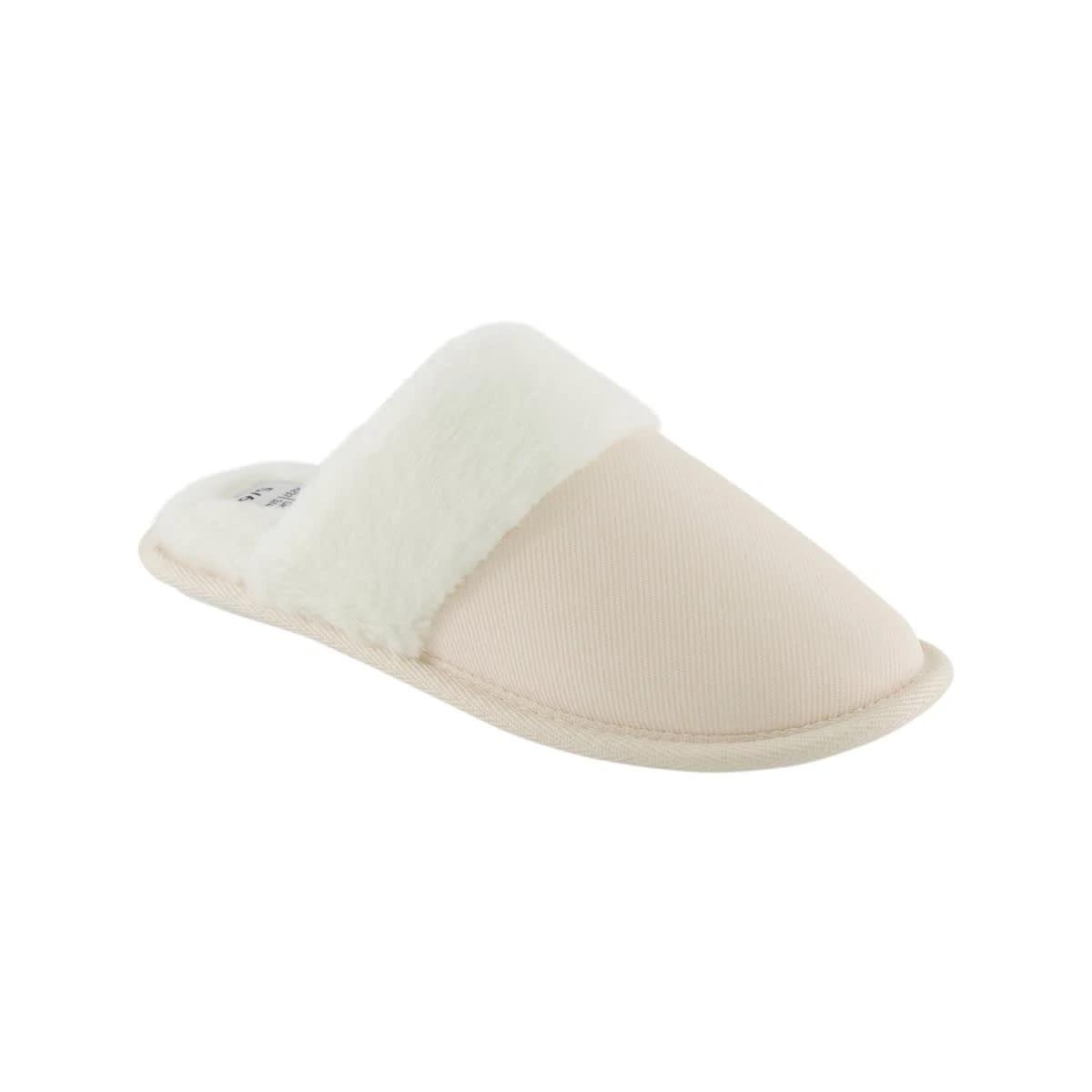 1 Corduroy Slipper Scuffs Beige Gray, 1 of 3