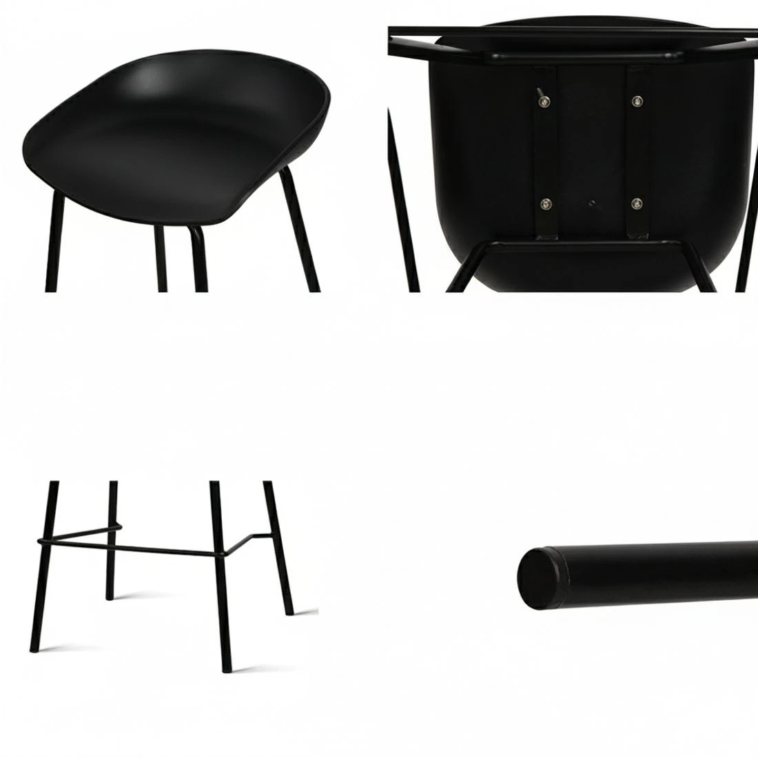 3 Artiss 4x Bar Stools Kitchen Counter Stools Metal - Black, 3 of 5