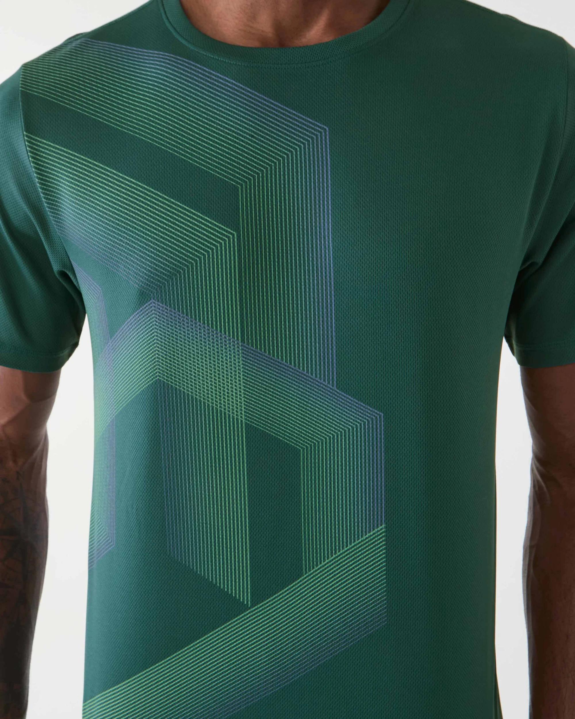 5 Active Mens Printed T-shirt Diamondgrn, 5 of 7