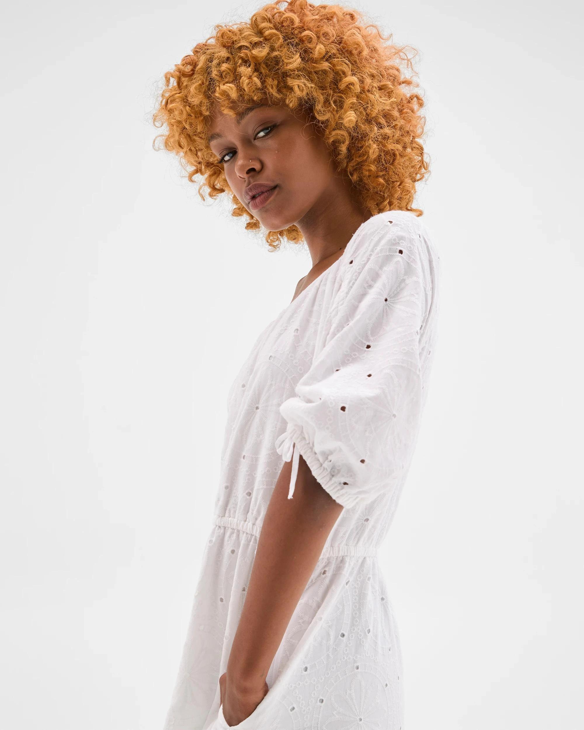 3 Target Petites Petites Broderie Maxi Dress WHITE, 3 of 5