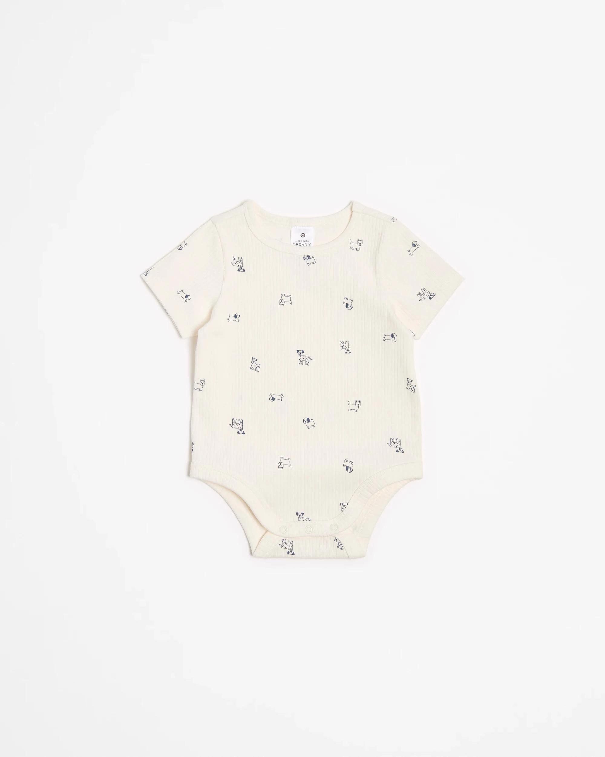 5 Target Baby Baby Organic Cotton Print Rib Bodysuit 3 Pack PUPPIES, 5 of 6