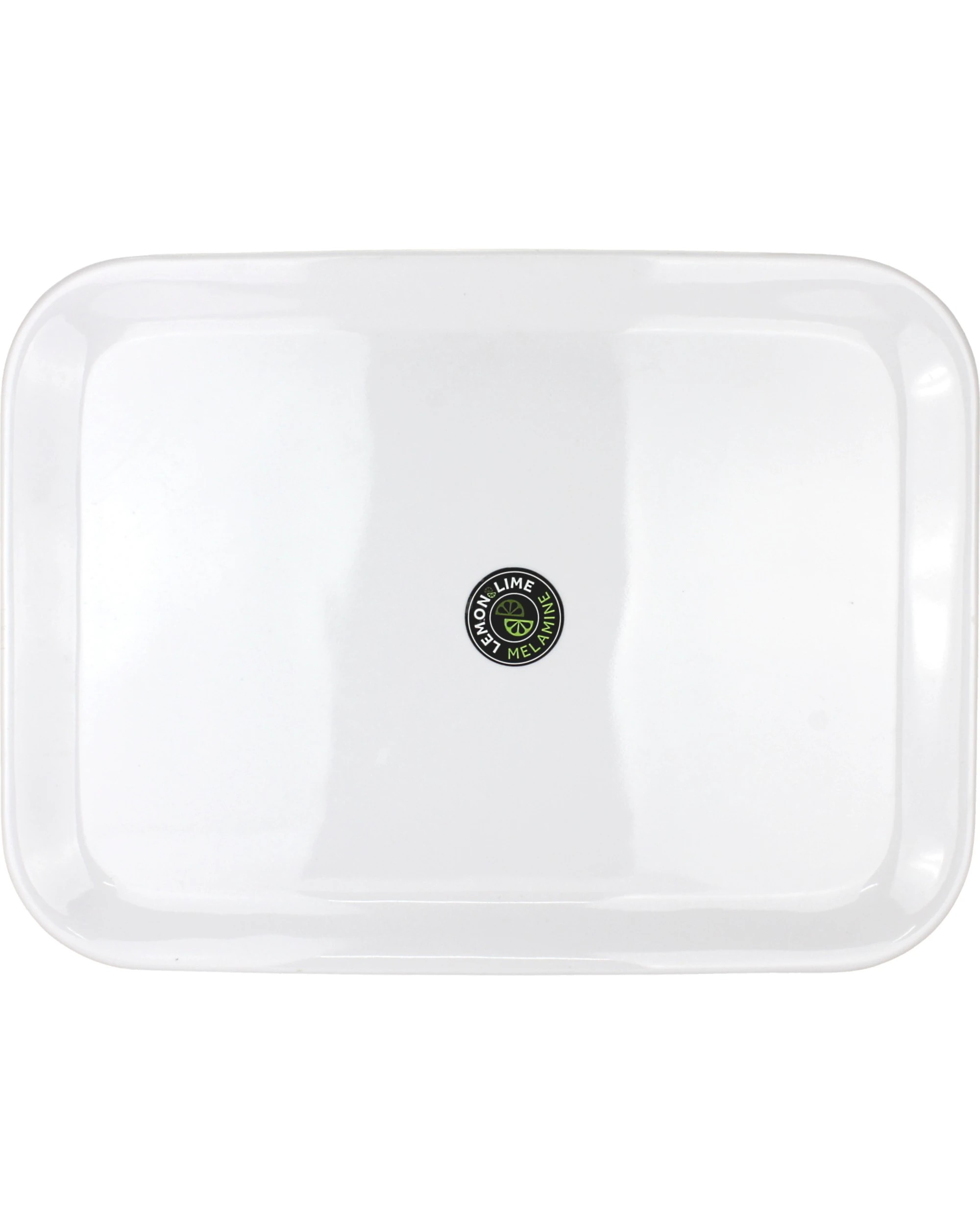 1 Lemon & Lime Rectangular Rounded Melamine Platter 39.5cm x 29cm - White, 1 of 2