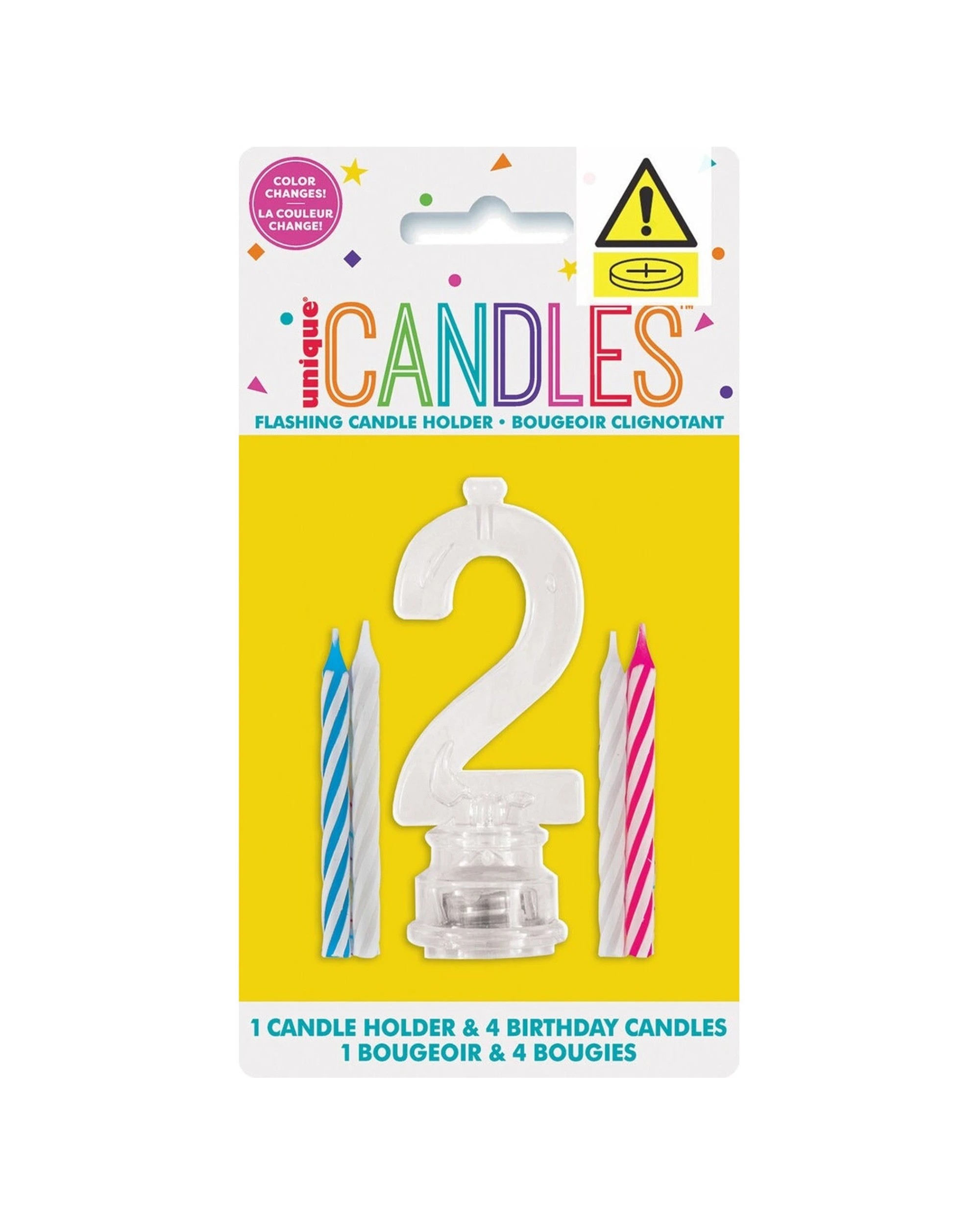 1 Meteor Party Flashing Birthday Candle Number 2 Decoration Cake Topper - Clear, 1 of 1