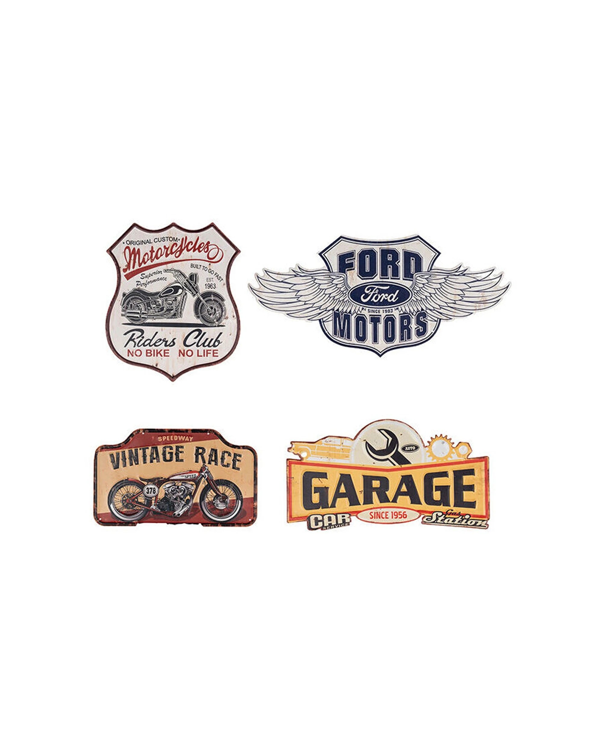2 Alfresco Automotive Car Themed Hanging Wall Art Signs - Multi, 2 of 5