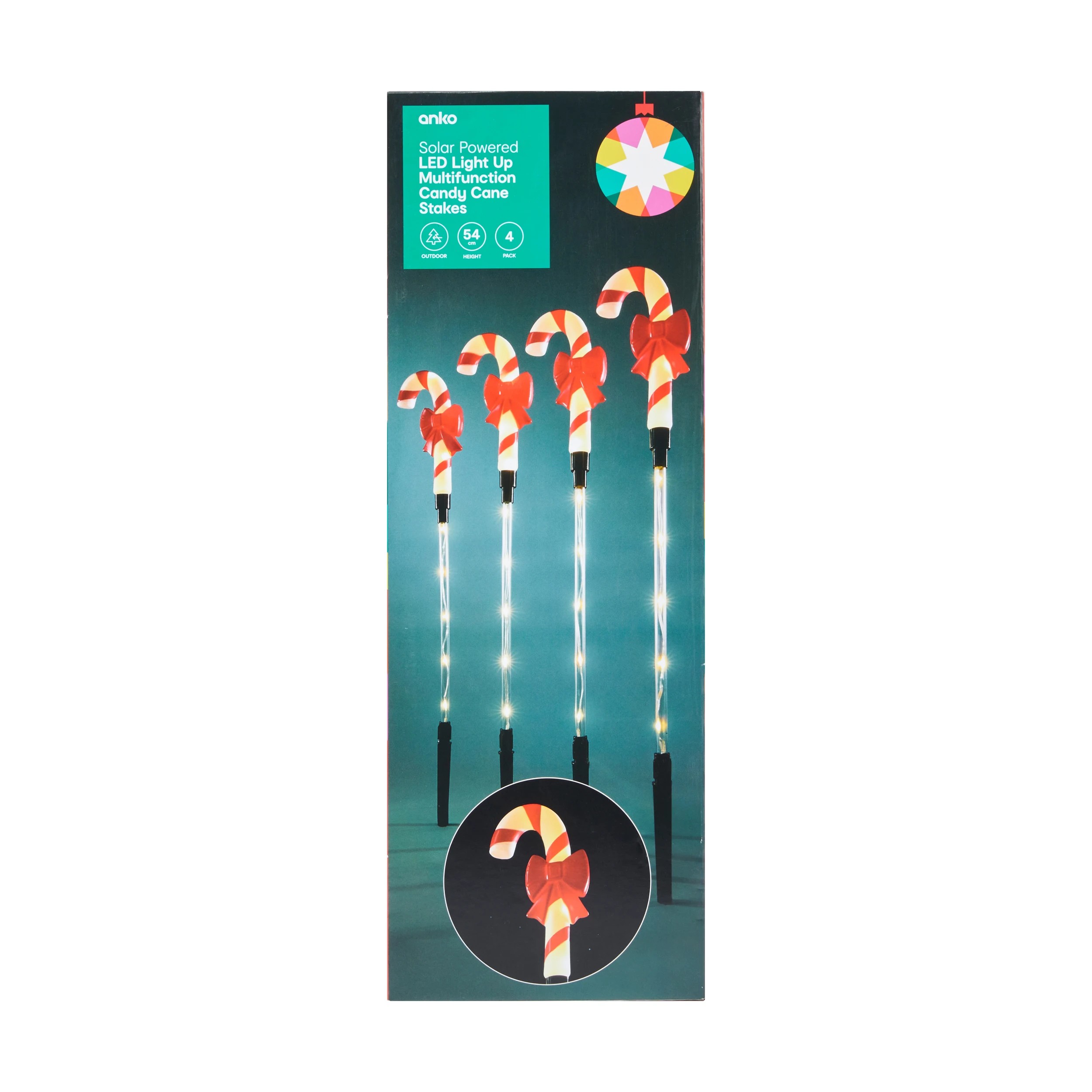 7 4 Pack Solar LED Light-Up Multifunction Candy Cane Stakes, 7 of 8