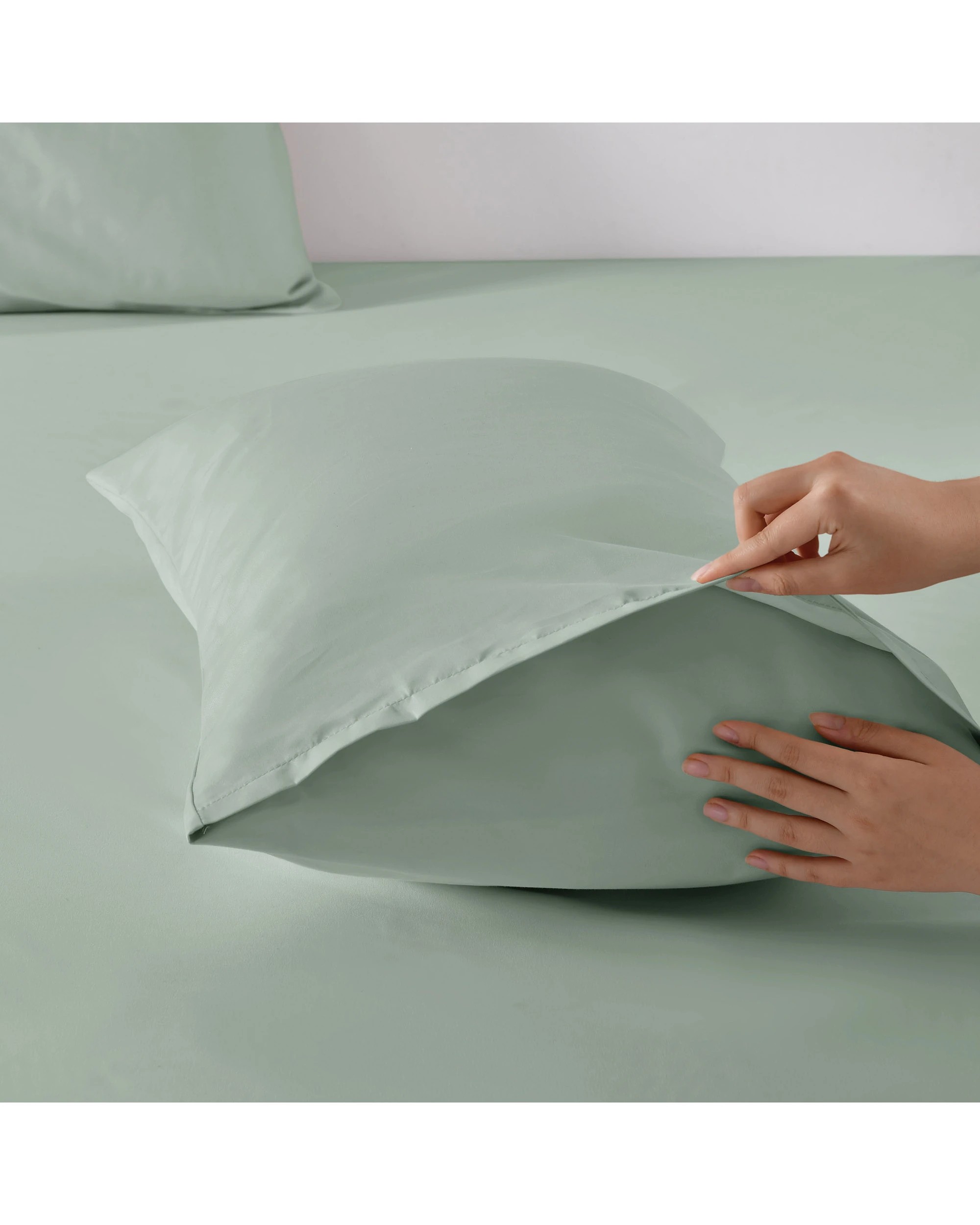 4 Dreamaker 1500TC Cotton Rich Sateen Quilt Cover Set - Queen Bed - Sage, 4 of 7