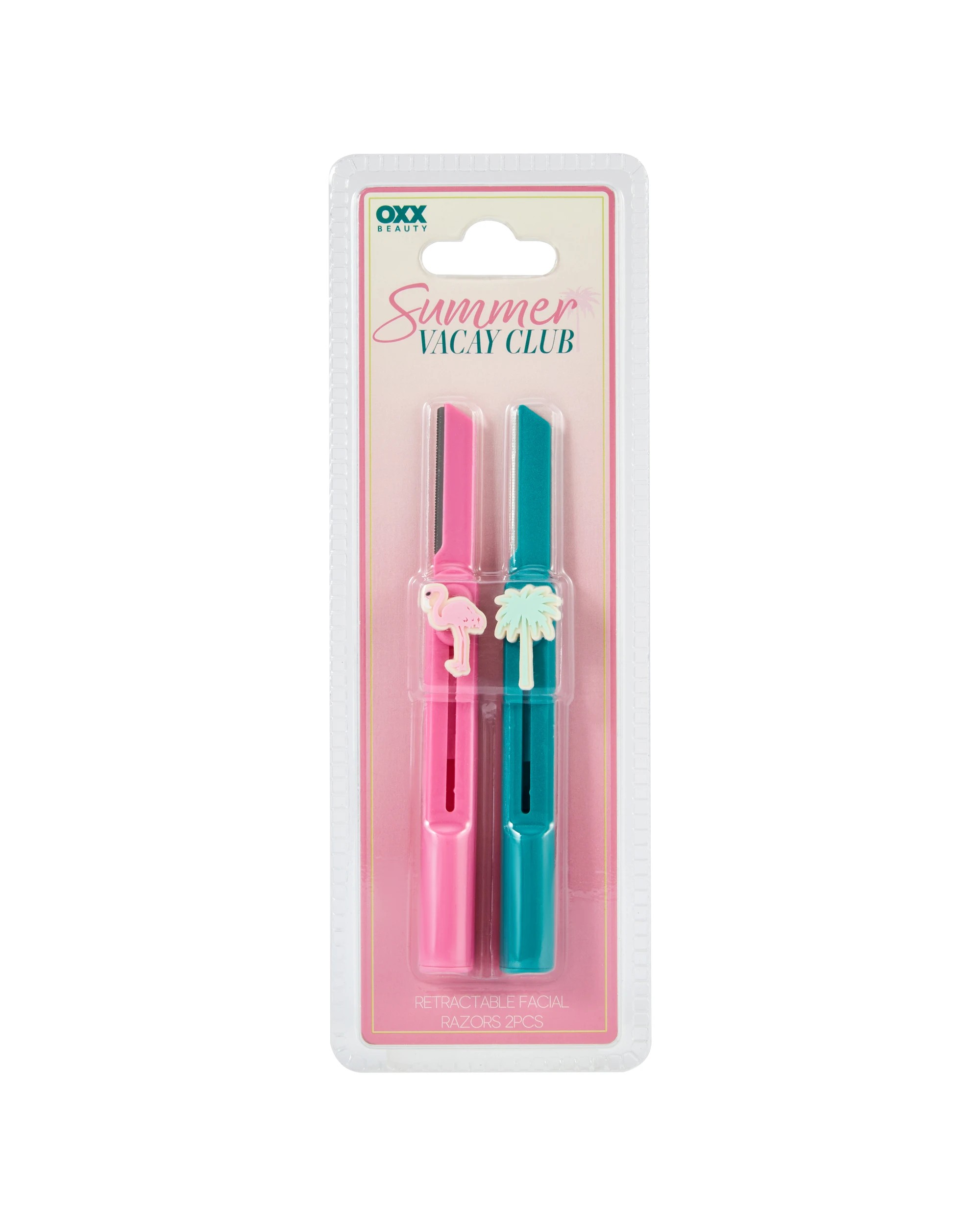 1 OXX Beauty 2 Piece Summer Vacay Club Retractable Facial Razors, 1 of 5