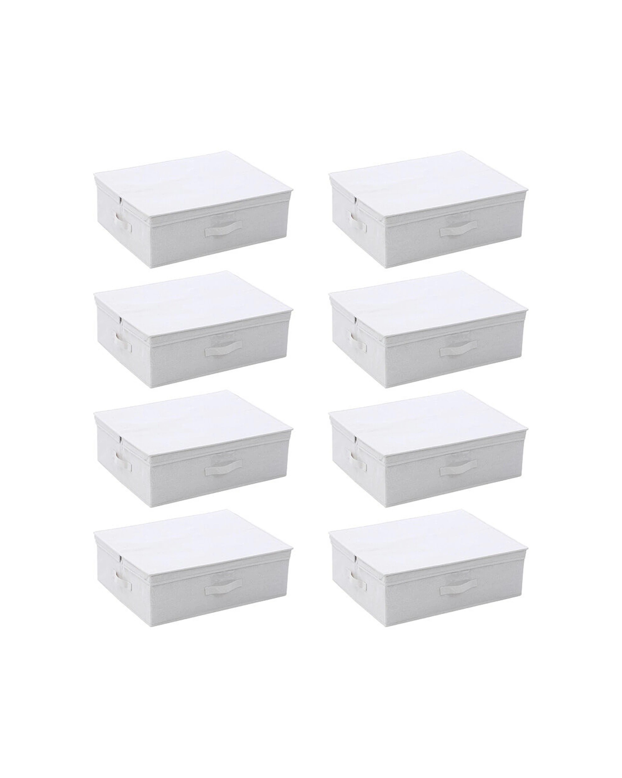 1 Boxsweden 8PK Linen Storage Underbed Box With Foldable Lid Durable 55x44x18cm
 - white, 1 of 6