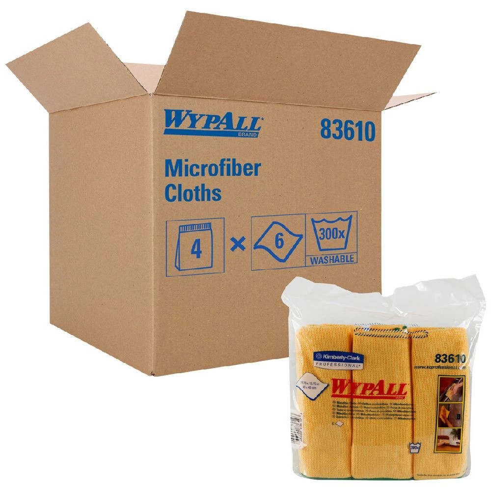 1 WypAll Microfibre Cloths Yellow 24 Pack, 1 of 2