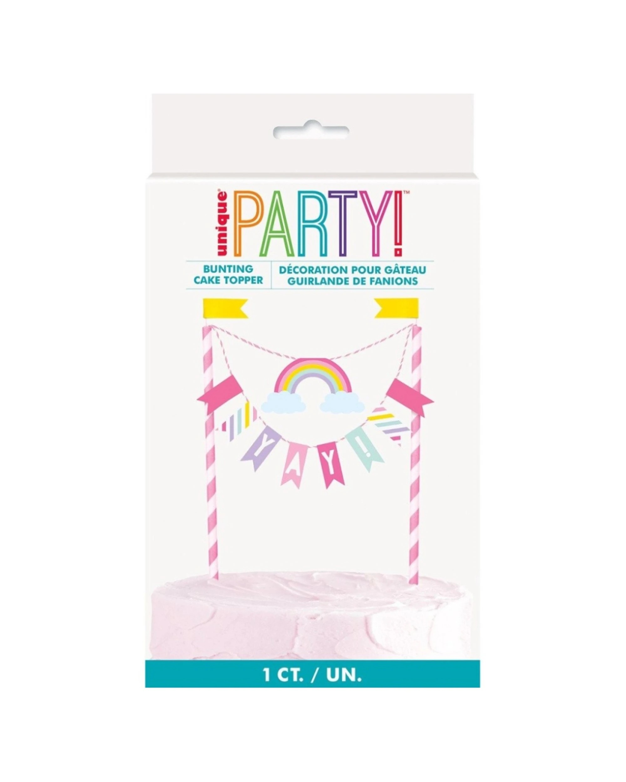 1 Meteor Party Bunting Cake Topper Decoration Unicorn - Multi, 1 of 1