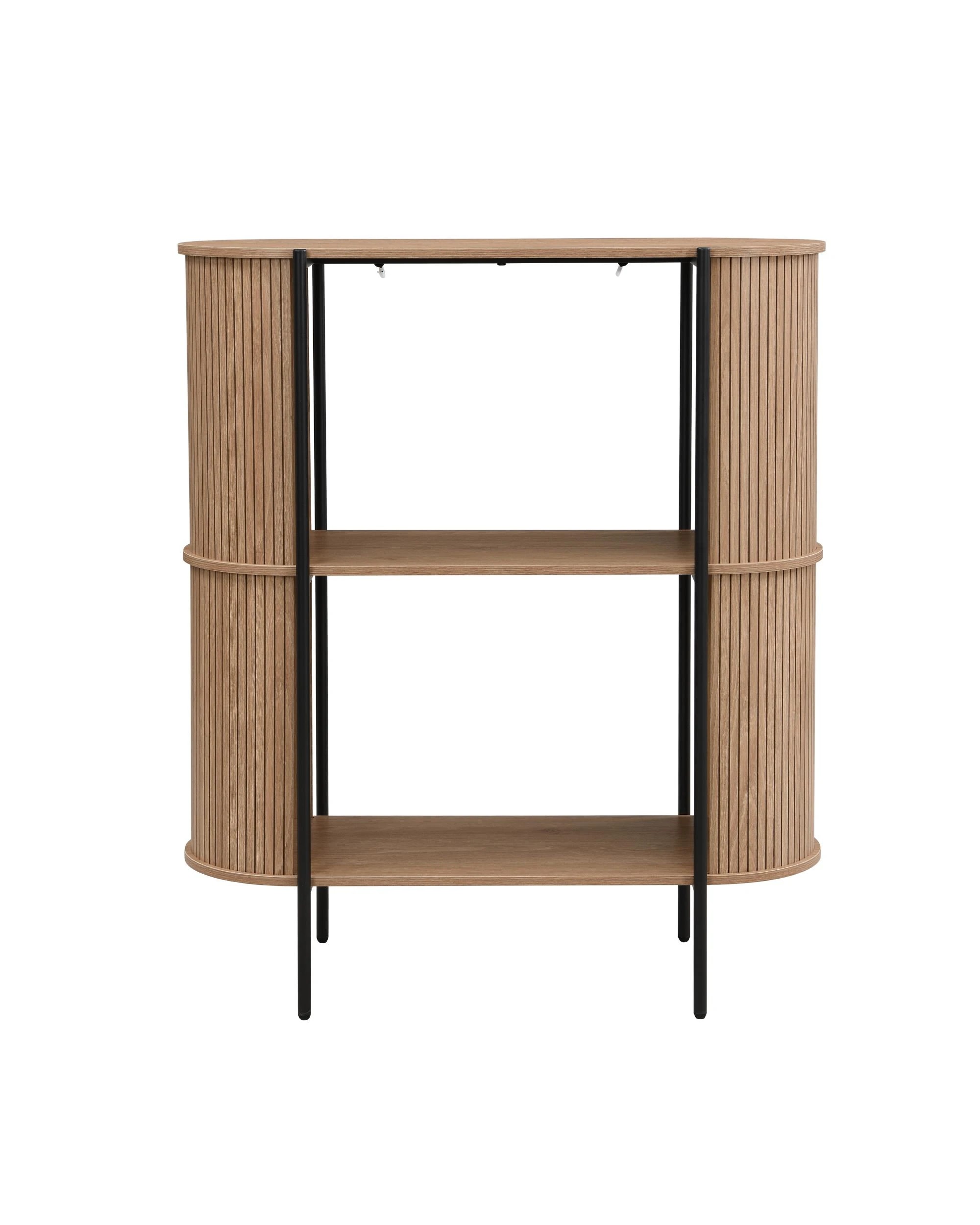 4 Kodu Bookcase Open Shelving 2 Tier Oak - Black, 4 of 10
