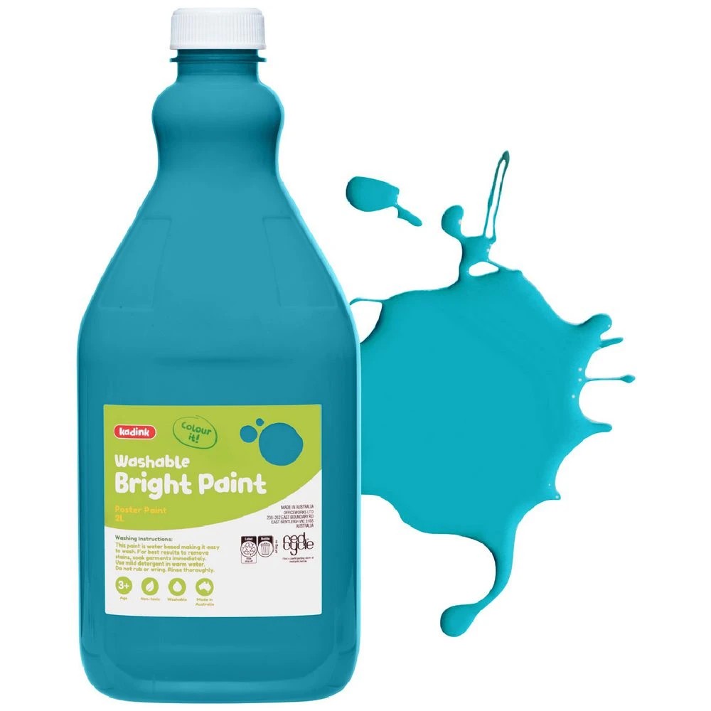 1 Kadink Bright Poster Paint 2L Turquoise, 1 of 2