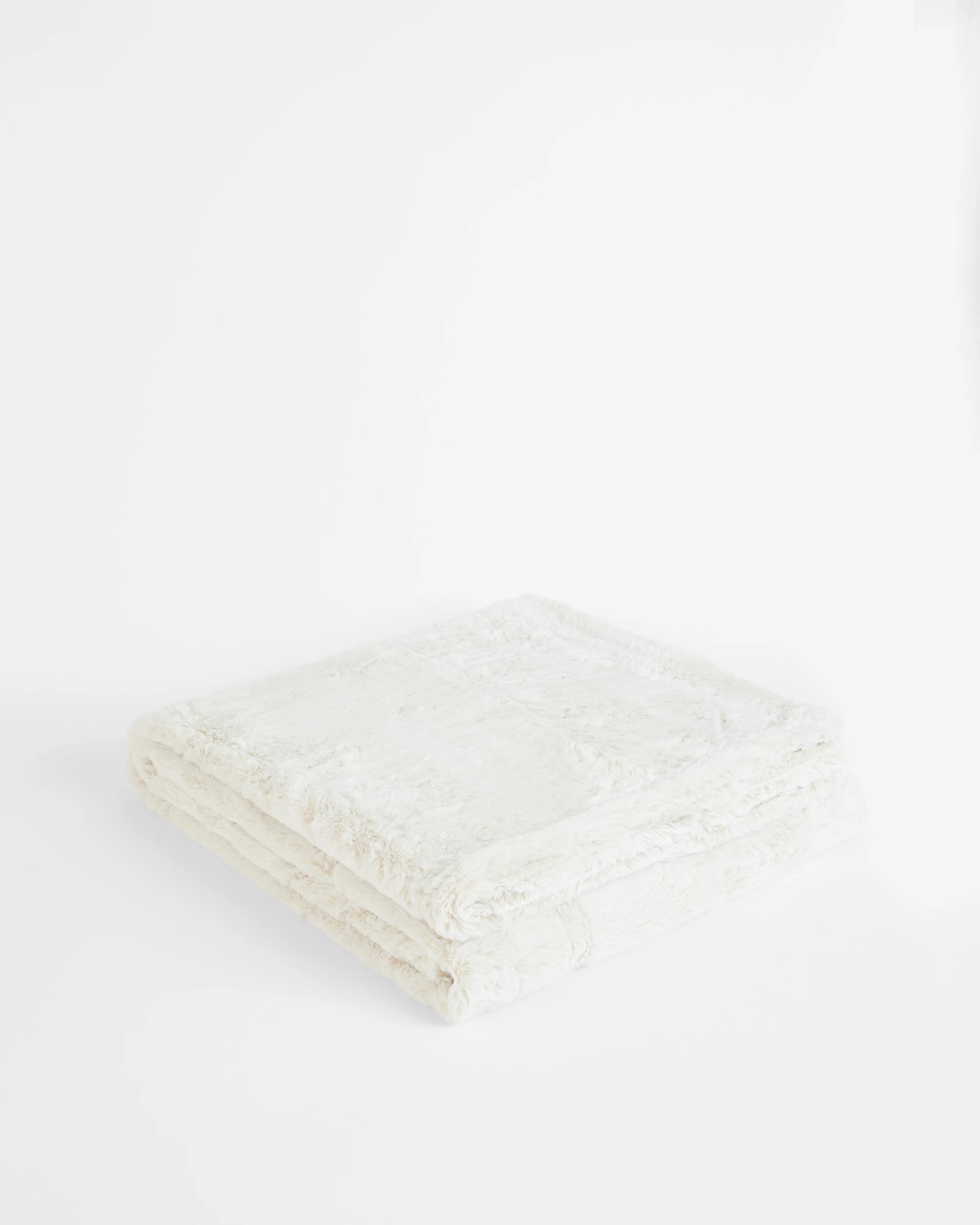 1 Target Bree Faux Mink Blanket - QB/KB - Queen Bed - Natural, 1 of 2