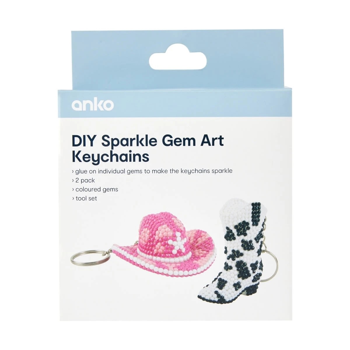 1 2 Pack DIY Sparkle Gem Art Keychains, 1 of 3