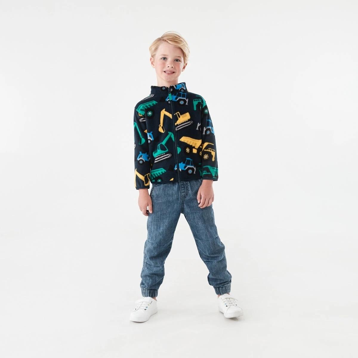 7 Fleece Zip Through Sweatshirt Blu Diggin, 7 of 10