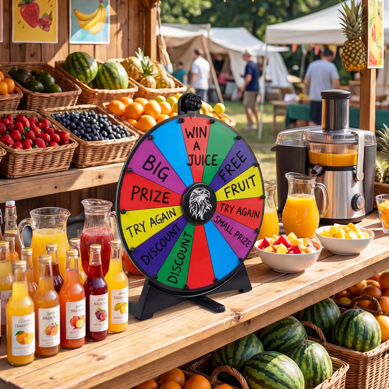 3 Costway 50CM Spinning Prize Wheel 14 Slot Tabletop Spin Fortune Game w/Marker Eraser Pointer, 3 of 3