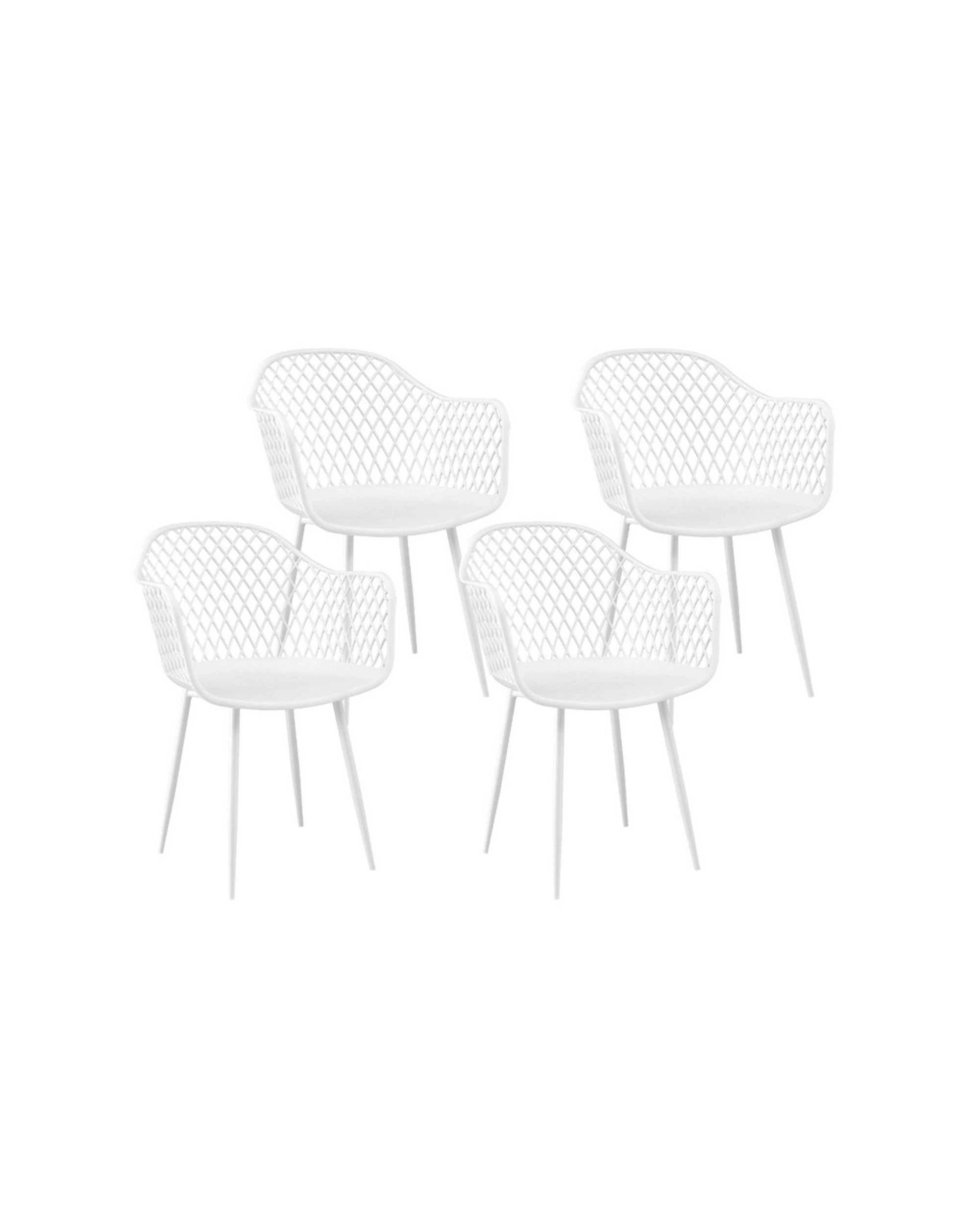 1 Gardeon 4PC Outdoor Dining Chairs PP Lounge Chair Patio Furniture Garden - White, 1 of 4