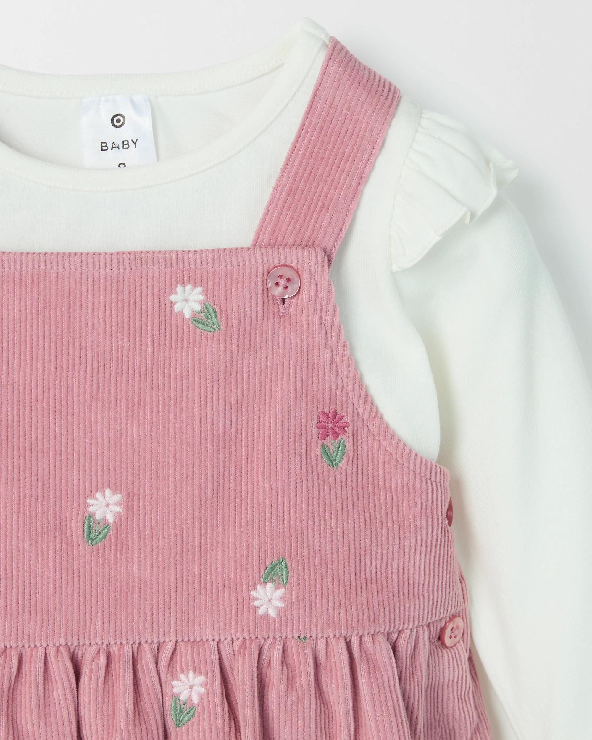 6 Target Baby Organic Cotton Embroidered Cord Pinafore Set ROSIE FLORAL, 6 of 6
