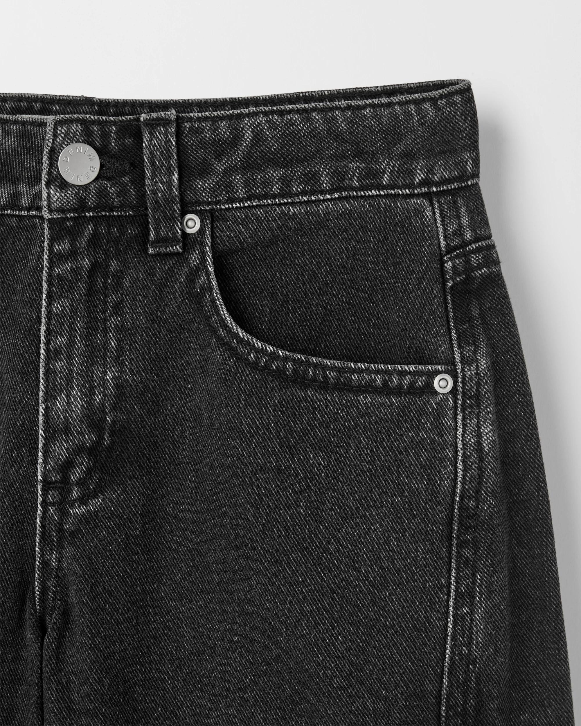2 Target Kids Barrel Leg Denim Jeans WASHED BLACK, 2 of 2