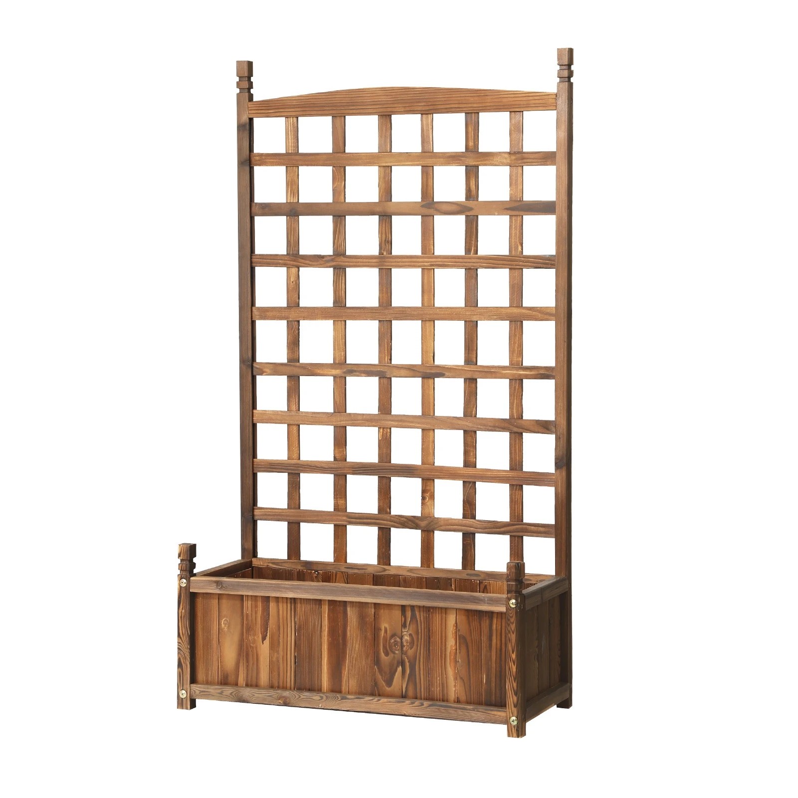 1 Livsip Raised Garden Bed Wooden Planter Box Vegetables Outdoor Planting 64x115cm - Charcoal, 1 of 9