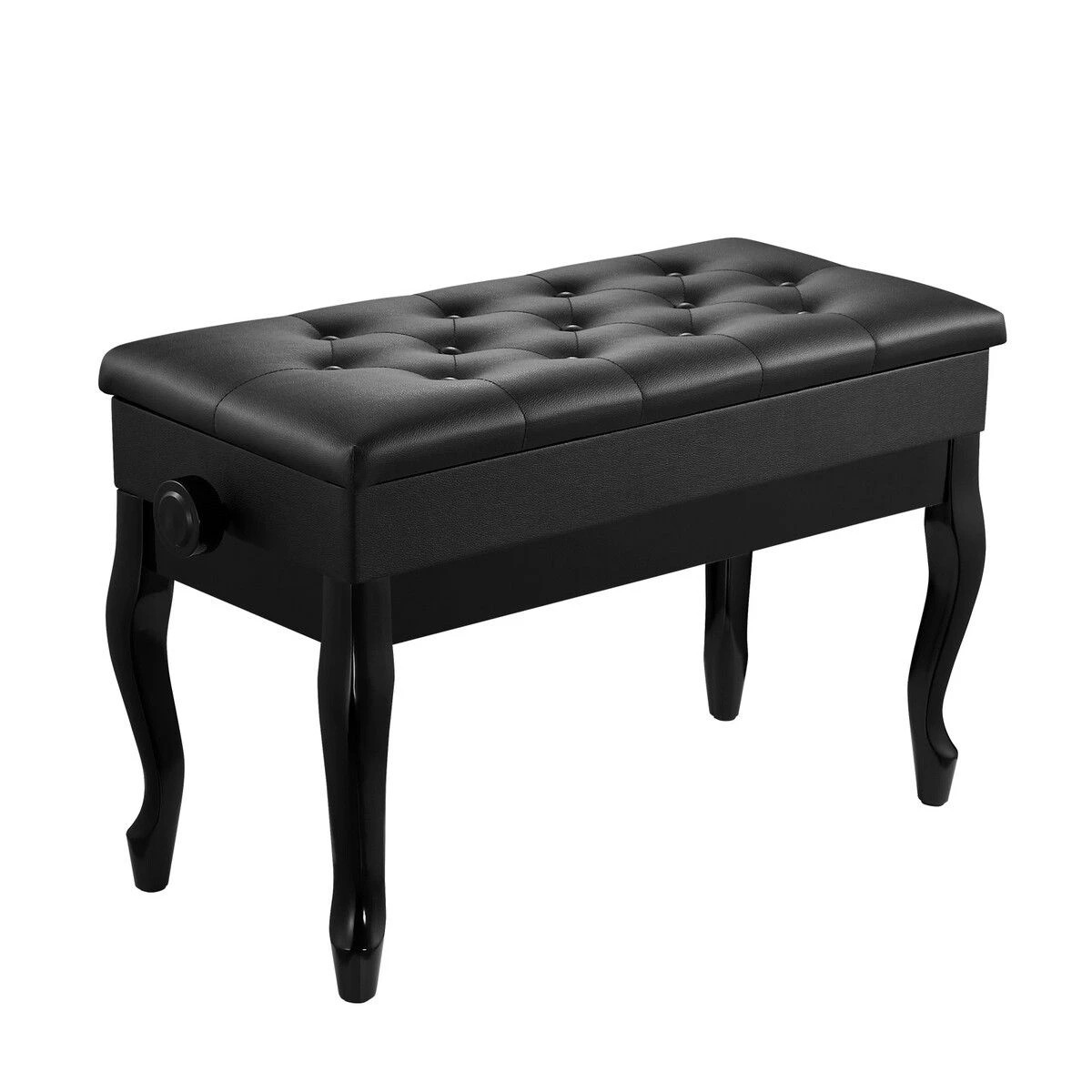 1 MELODIC Adjustable Duet Piano Stool Bench Chair Ergonomic Modern Keyboard Double Seat, 1 of 4