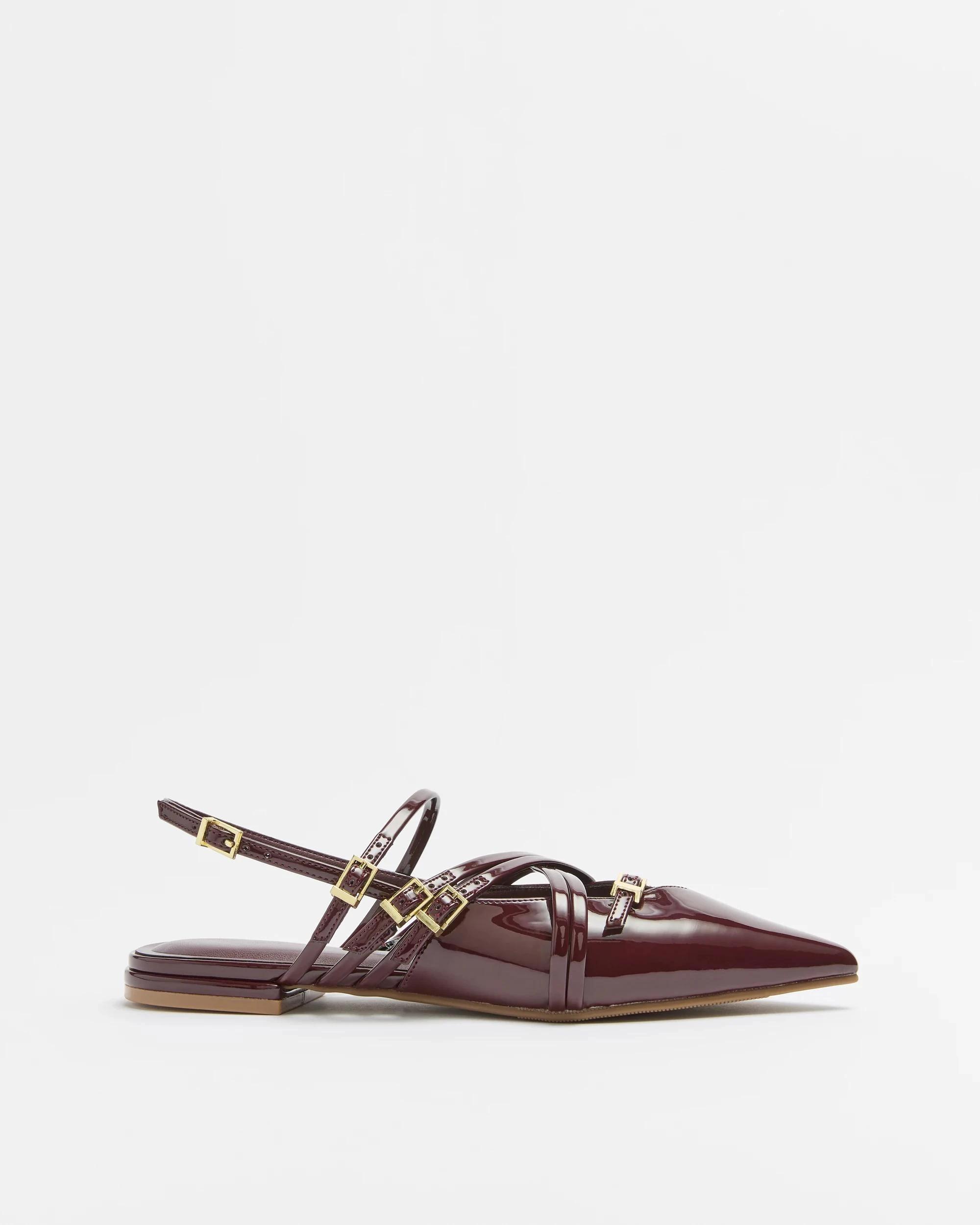 1 Target Womens Pointed Strappy Flat - Giana BURGUNDY PATENT, 1 of 3