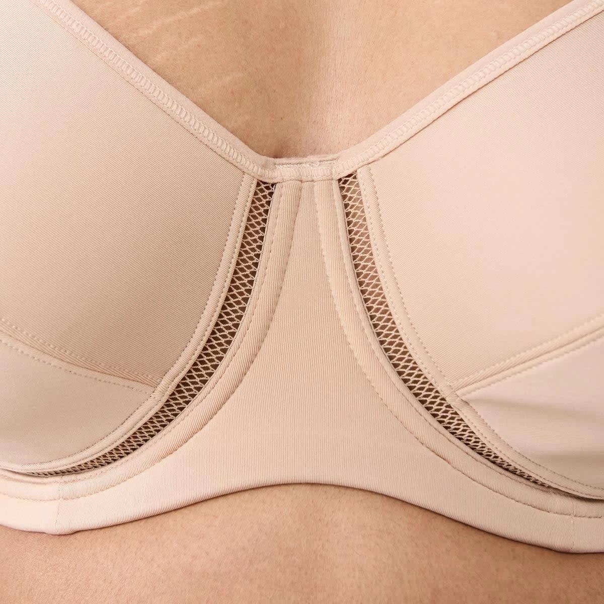 6 Full Figure Sports Underwire Soft Cup Bra LIGHT FAWN, 6 of 6