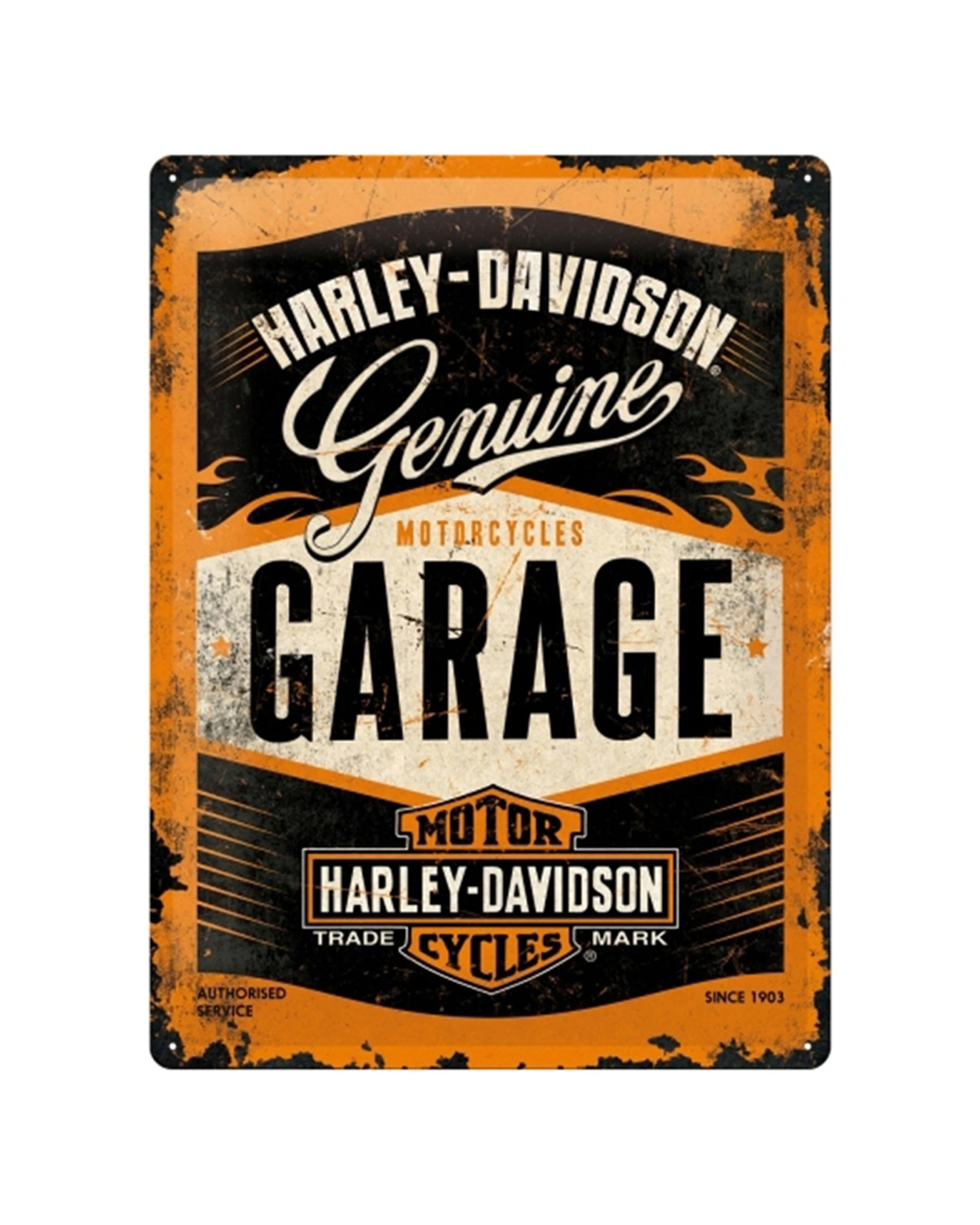 1 Nostalgic-Art Large 30x40cm Metal Wall Art Sign Plaque - Harley-Davidson Garage - Multi, 1 of 5