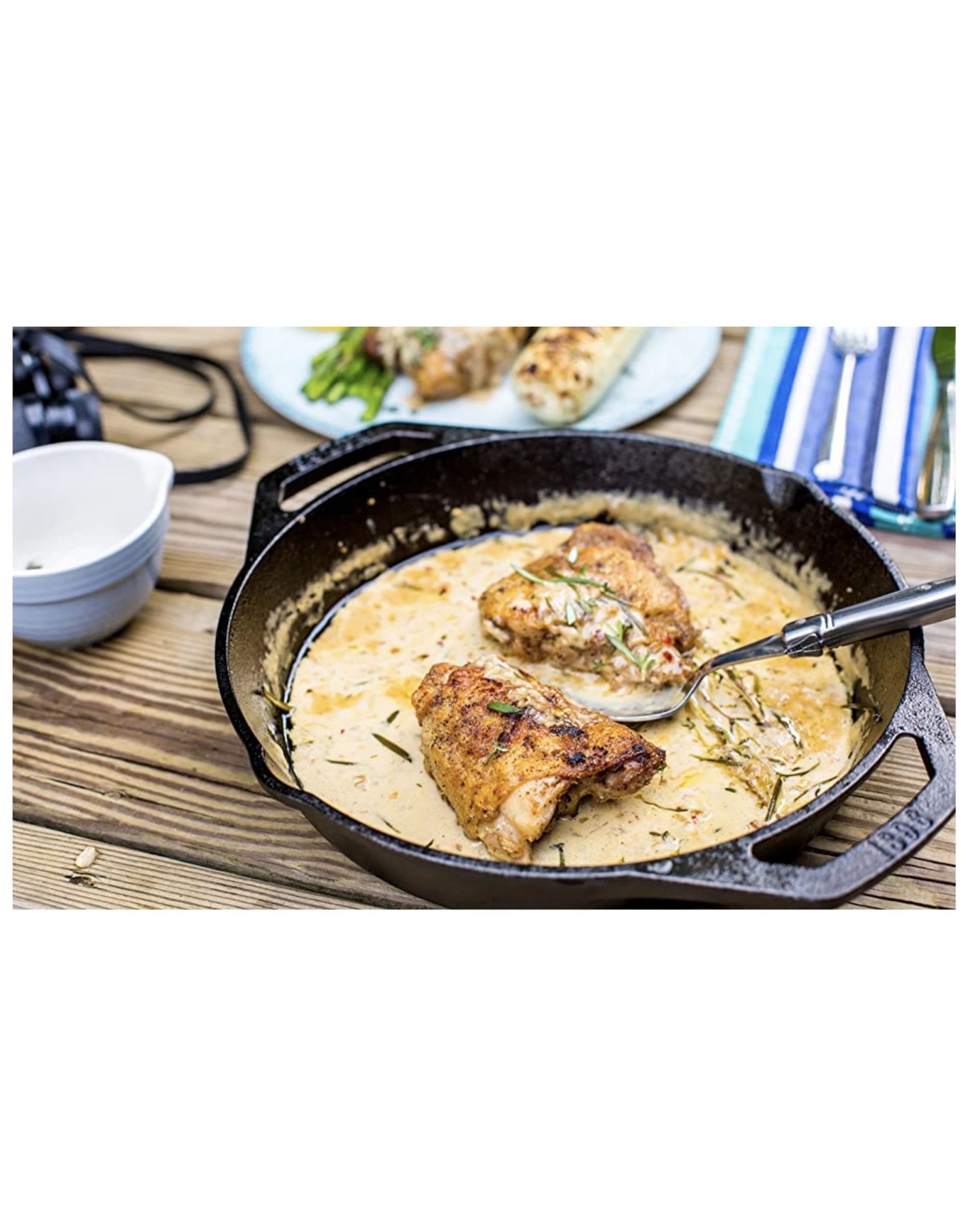 4 BR Home Cast Iron Paella Pan for Oven and Grill Cooking, 4 of 7