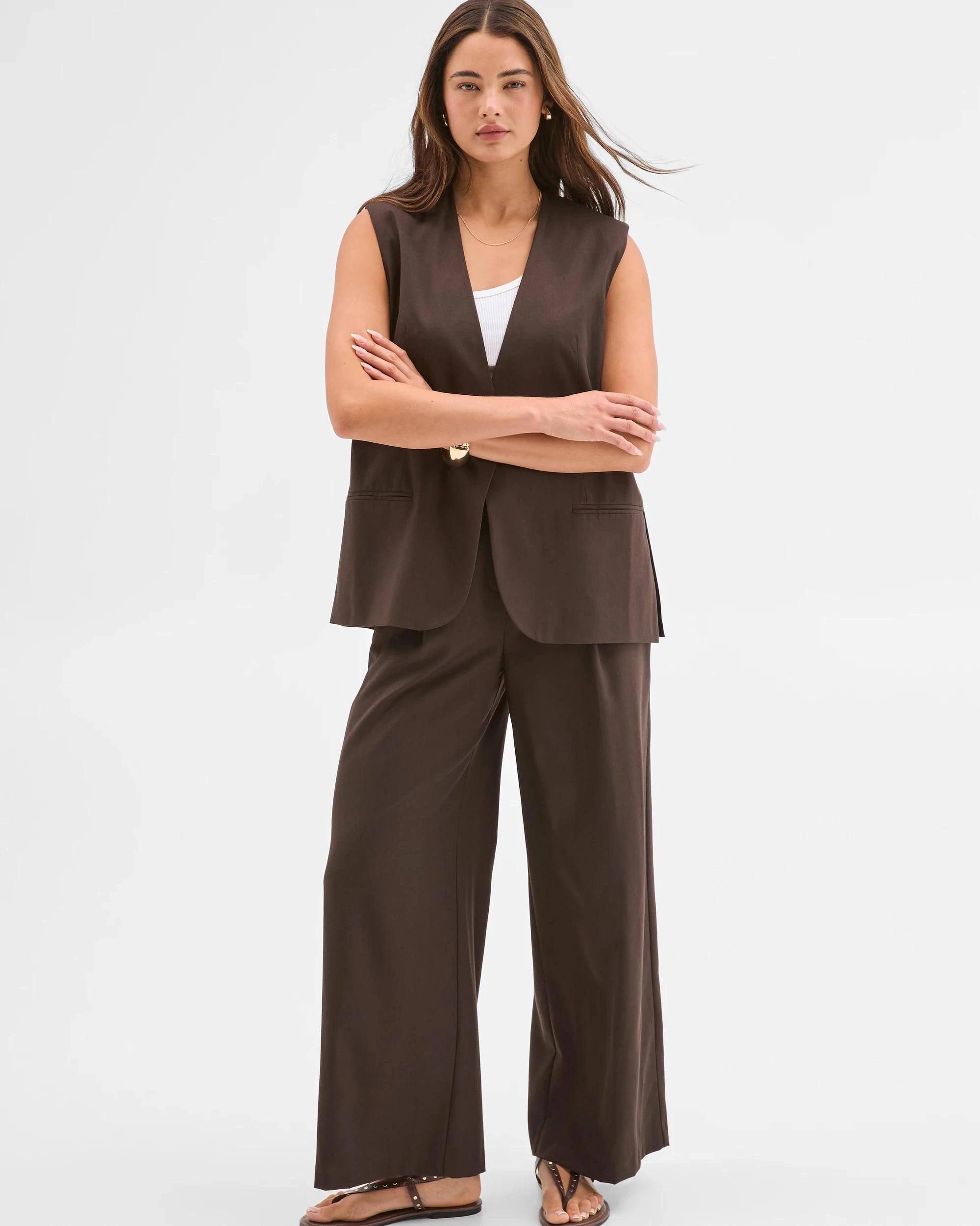 2 Lily Loves Oversized Vest CHOCOLATE BROWN, 2 of 7