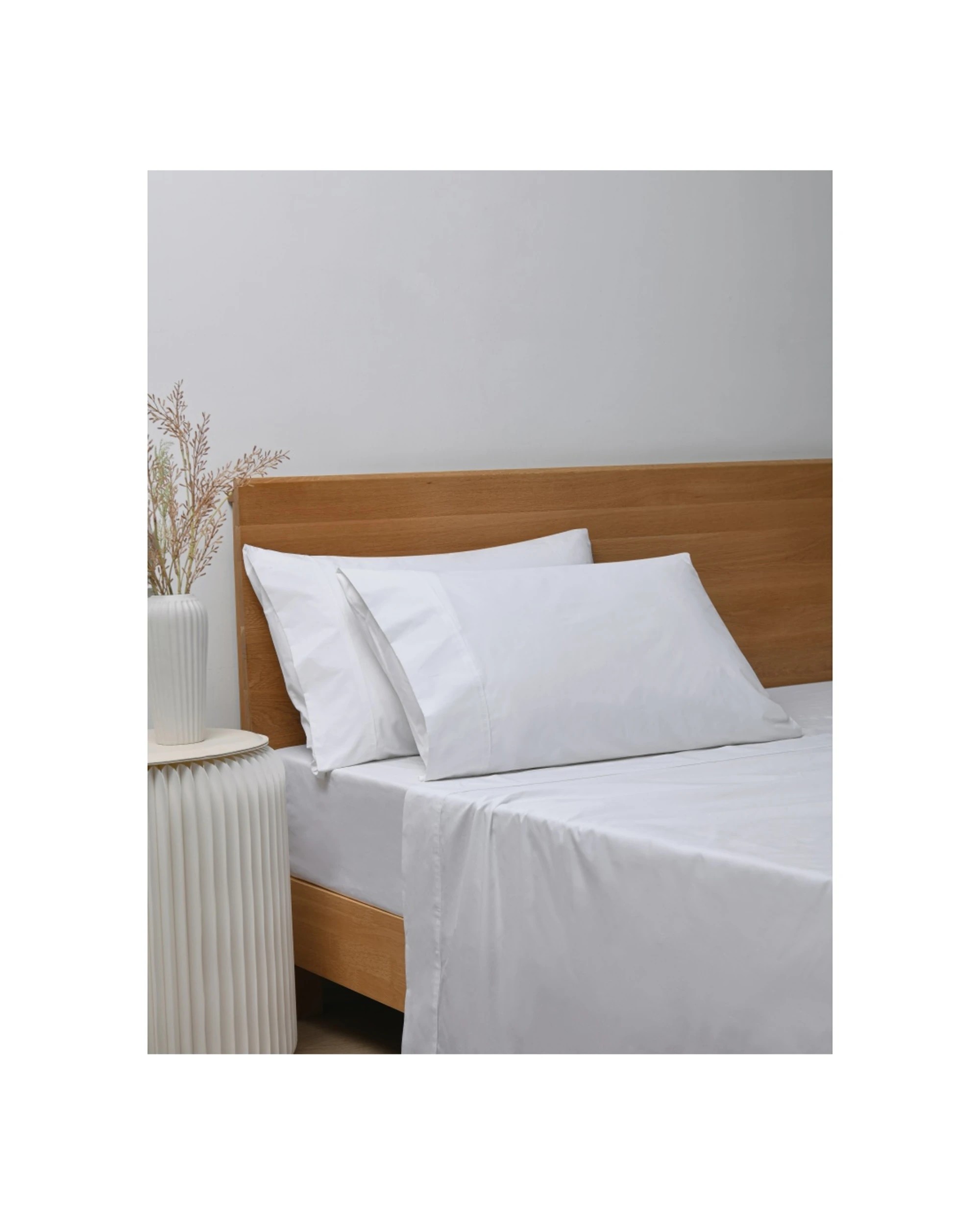 3 ONKAPARINGA 300TC Hepburn Cotton Percale Sheet Bedding Set - Queen Bed - White, 3 of 5