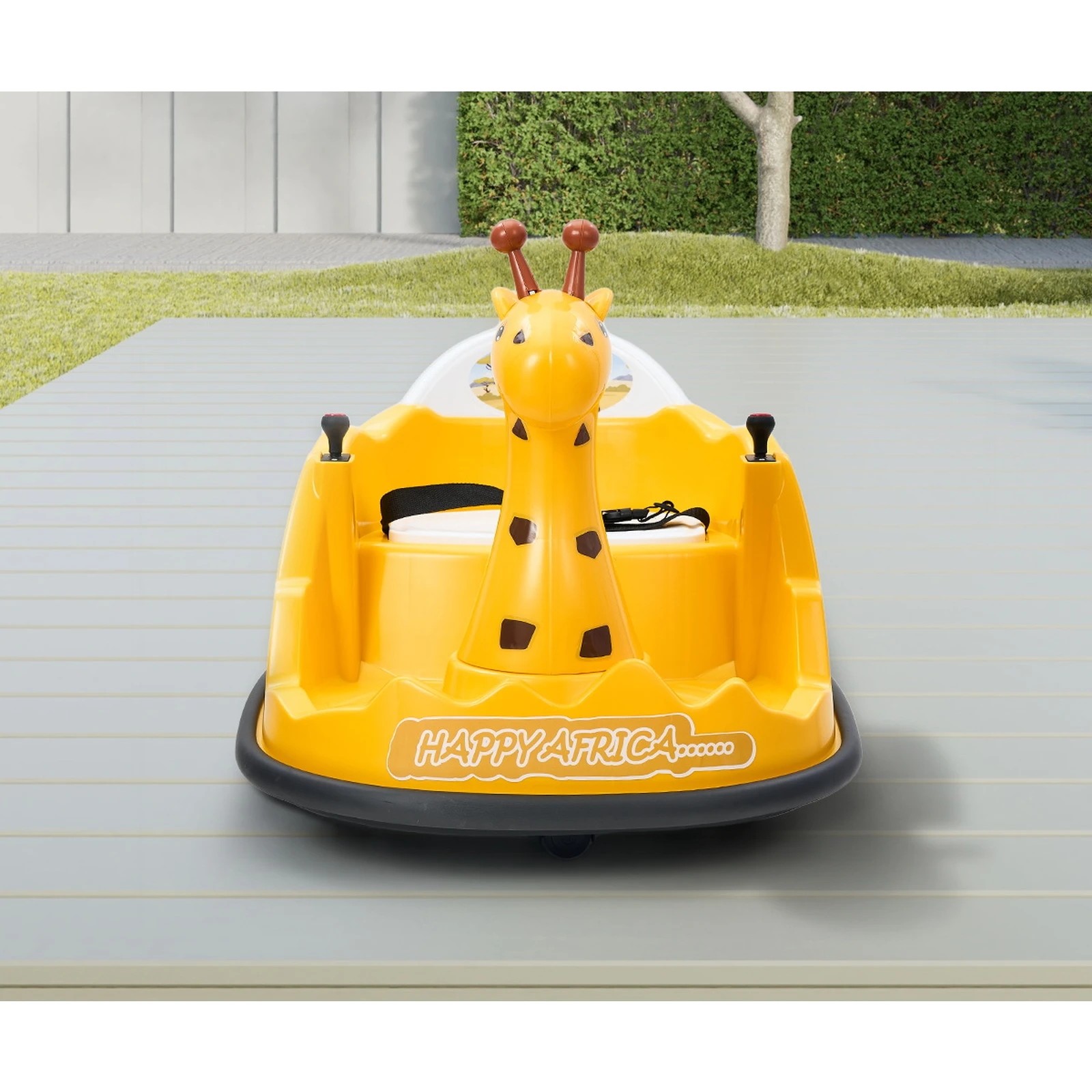4 Mazam Kids Ride On Car Electric Cars Bumper Toys Remote Control Light Giraffe
 - Yellow, 4 of 10