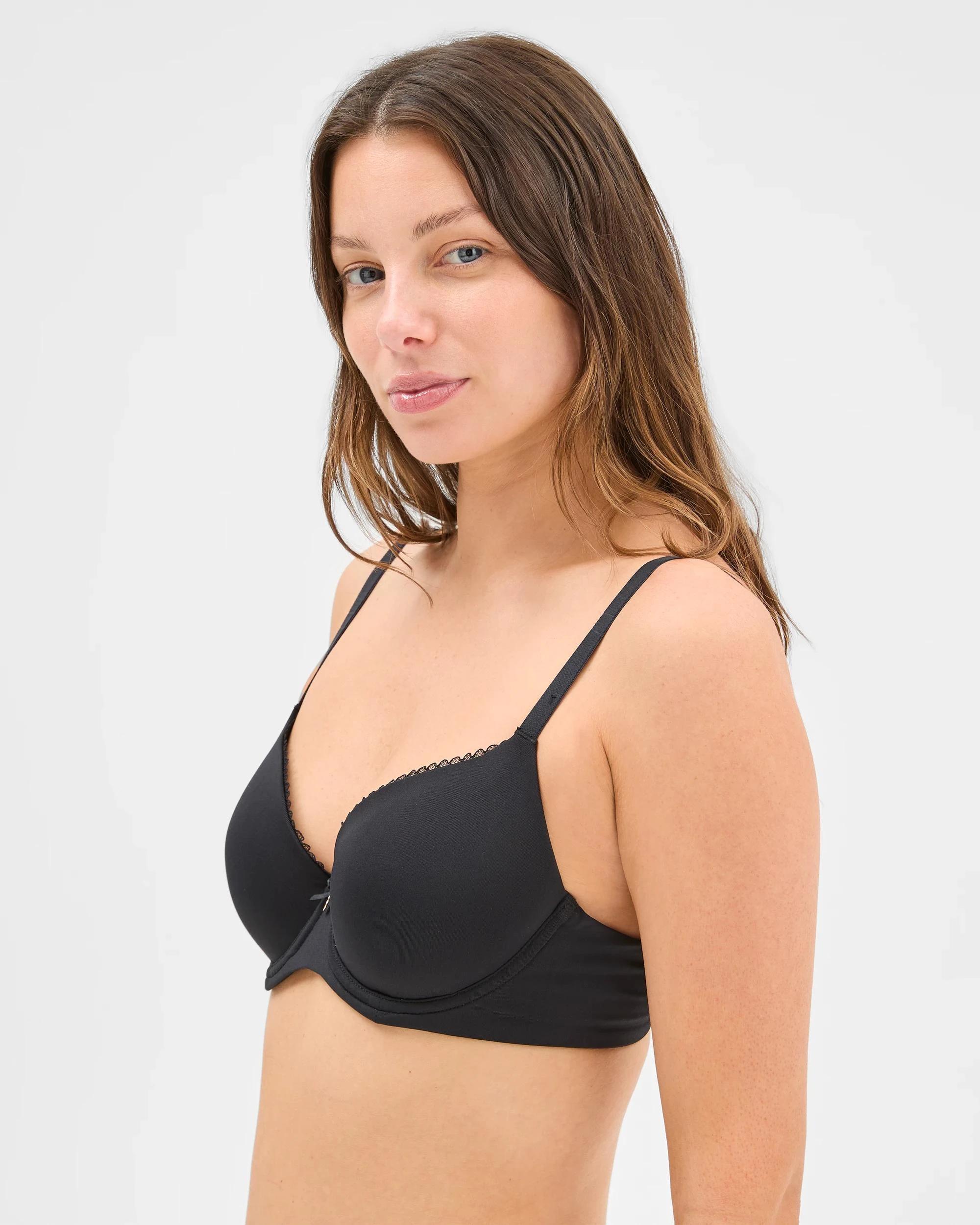 2 Target Woman Underwire Lace Edge T-Shirt Bra BLACK, 2 of 4