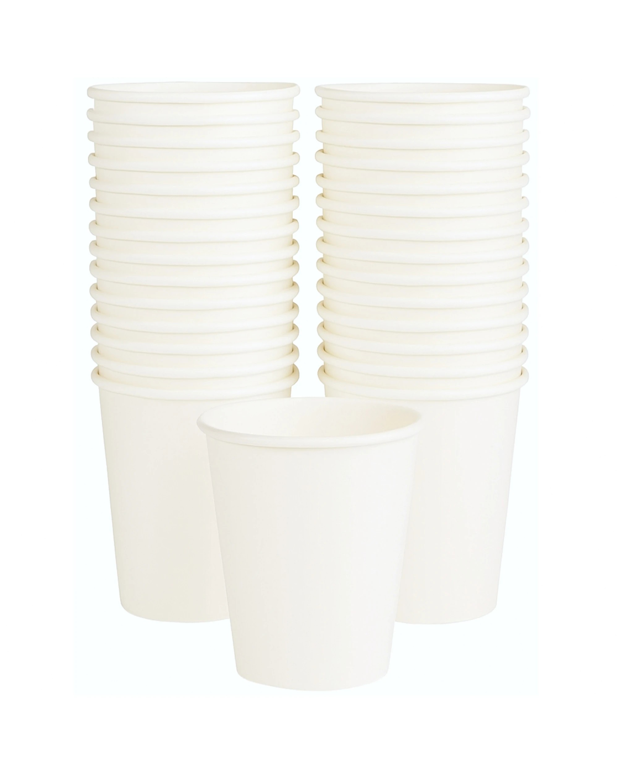 1 Partyware Coffee Cups Single Wall 350ml Pack of 50 - White, 1 of 3