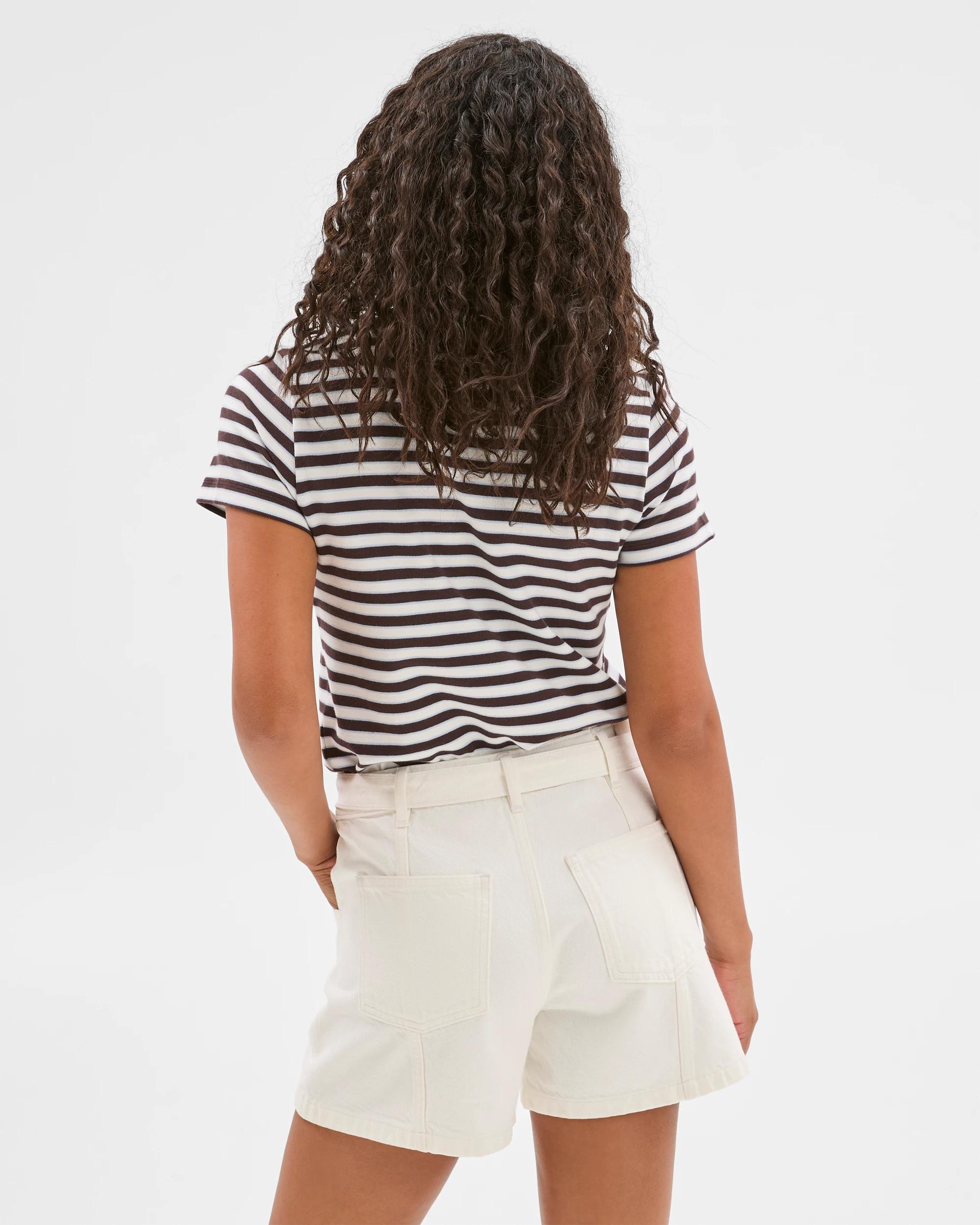 4 Target Belted Denim Shorts WHITE, 4 of 5