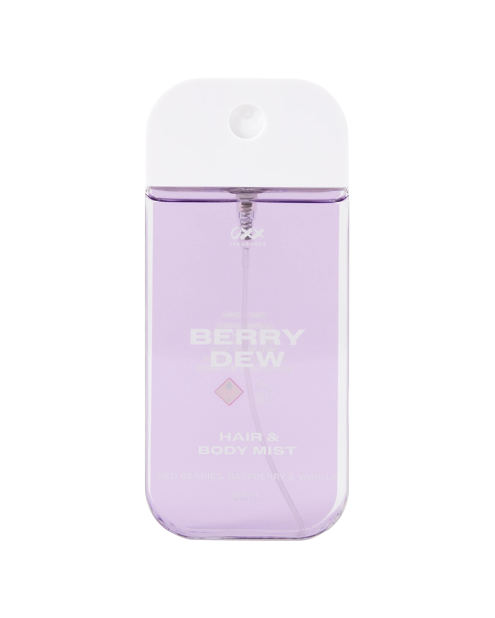 2 OXX Fragrance Berry Dew Hair and Body Mist 80ml - Red Berries, Raspberry and Vanilla Scented, 2 of 6