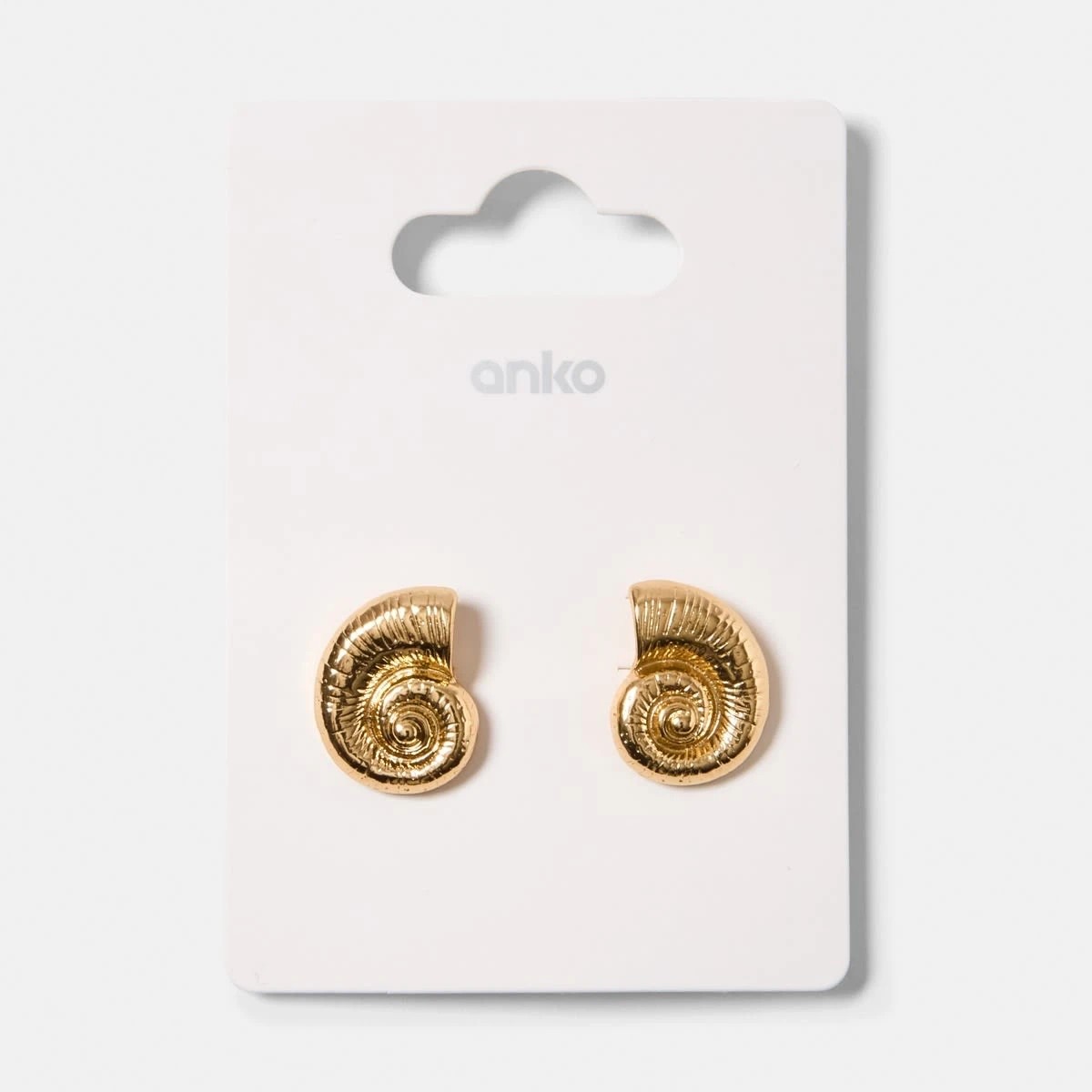 5 Sundial Shell Stud Earrings - Gold Tone, 5 of 5