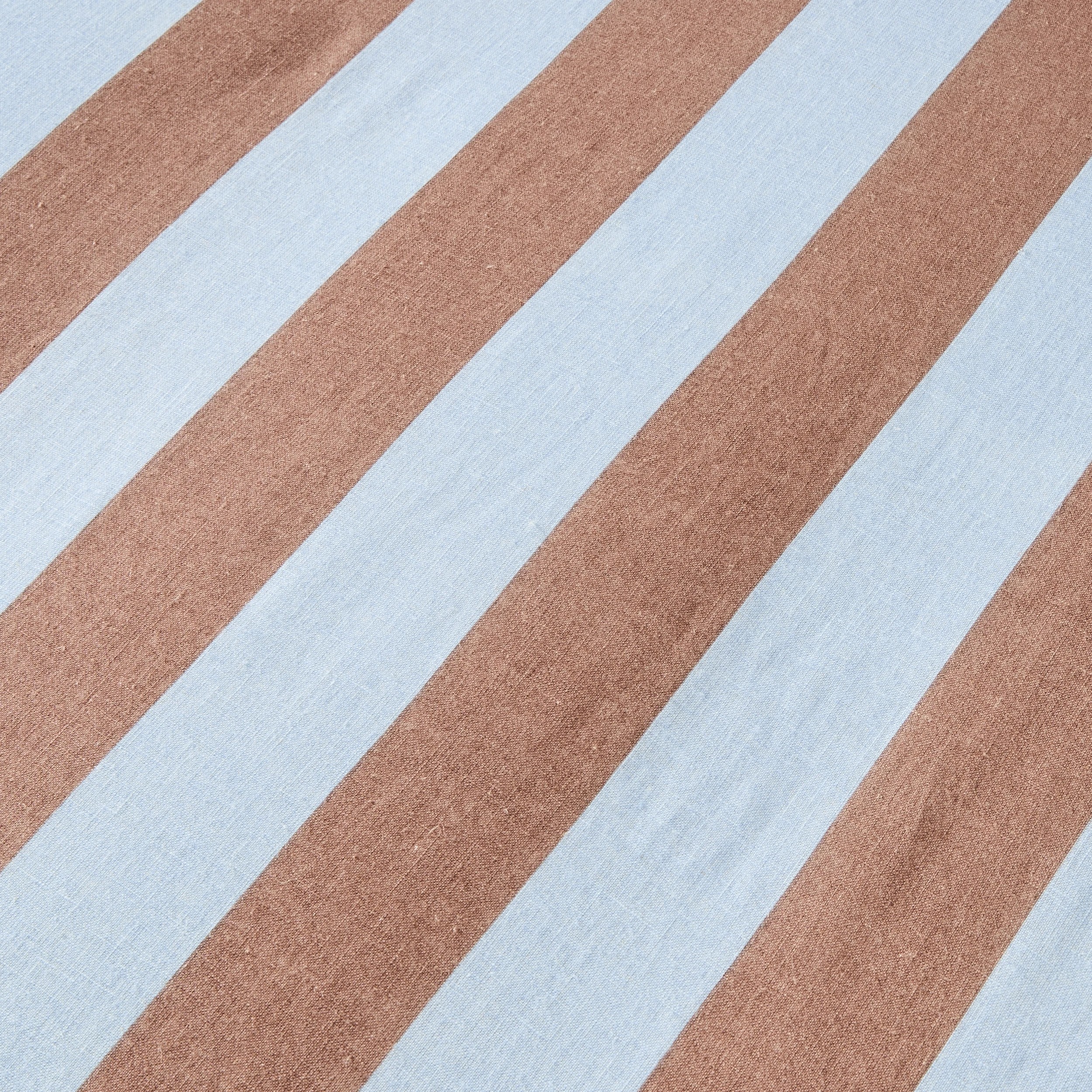 7 Stripe Linen Cotton Reversible Quilt Cover Set - King Bed, Blue and Tan, 7 of 8